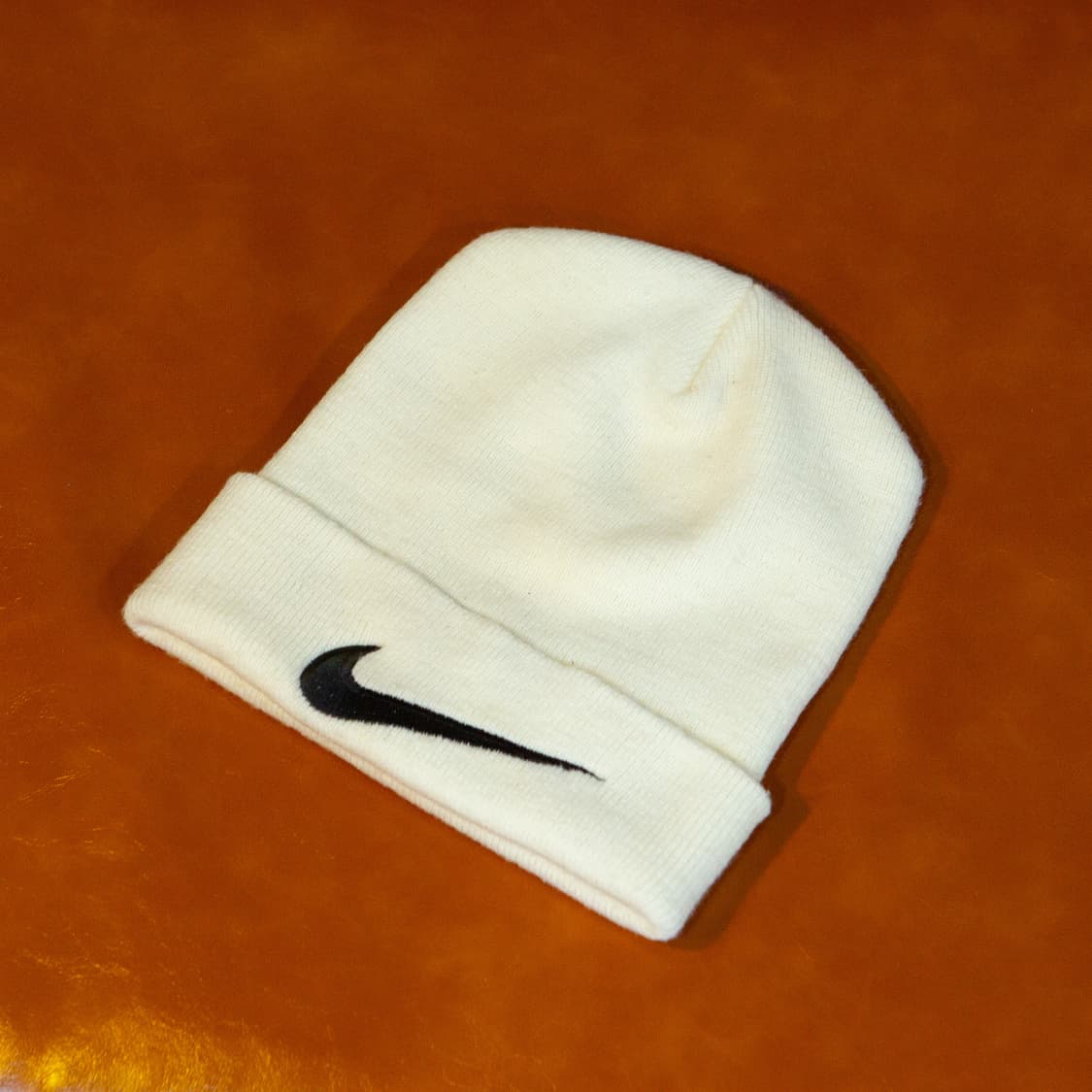 90s 올드 나이키 스우시 로고 비니 화이트 상품이미지1