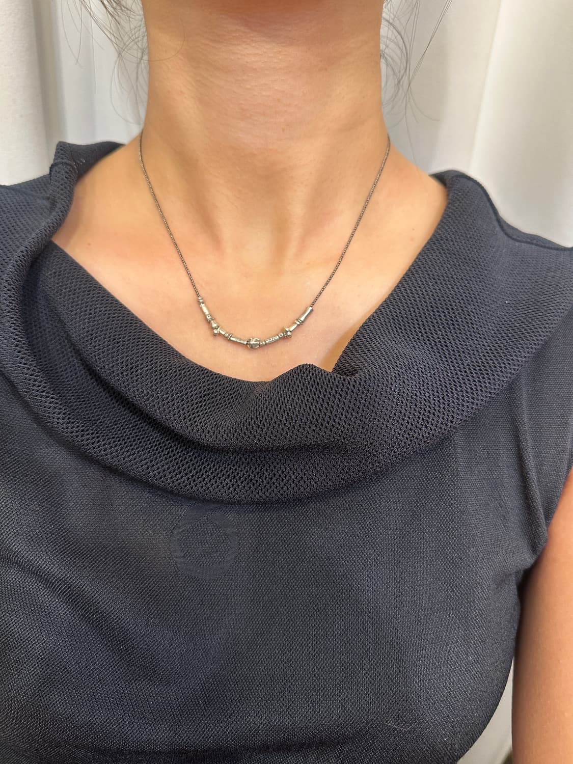Musta karensilver mix necklace 상품이미지5