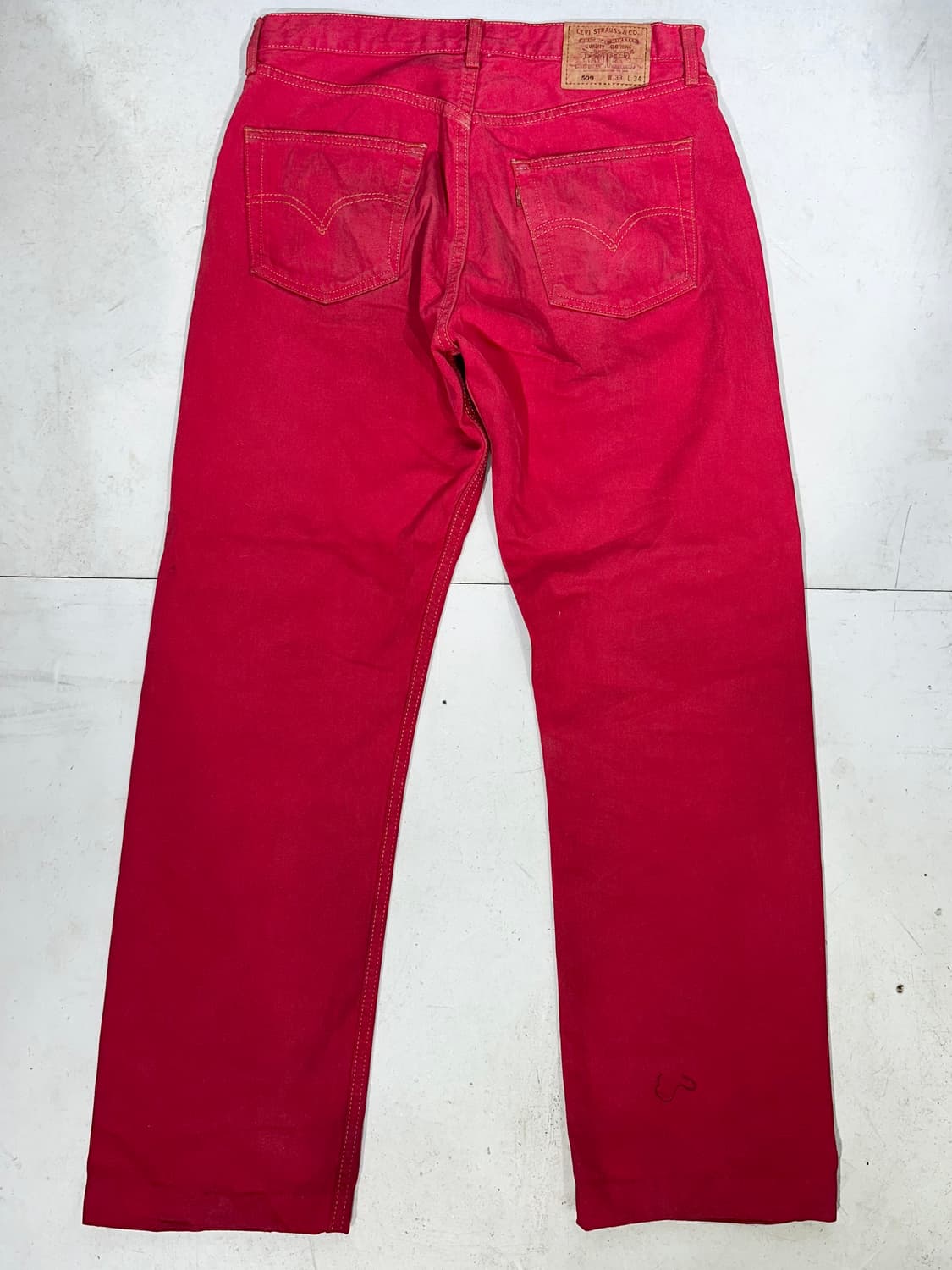 리바이스 509 인디 레드 데님 와이드 팬츠 청바지  상품이미지5