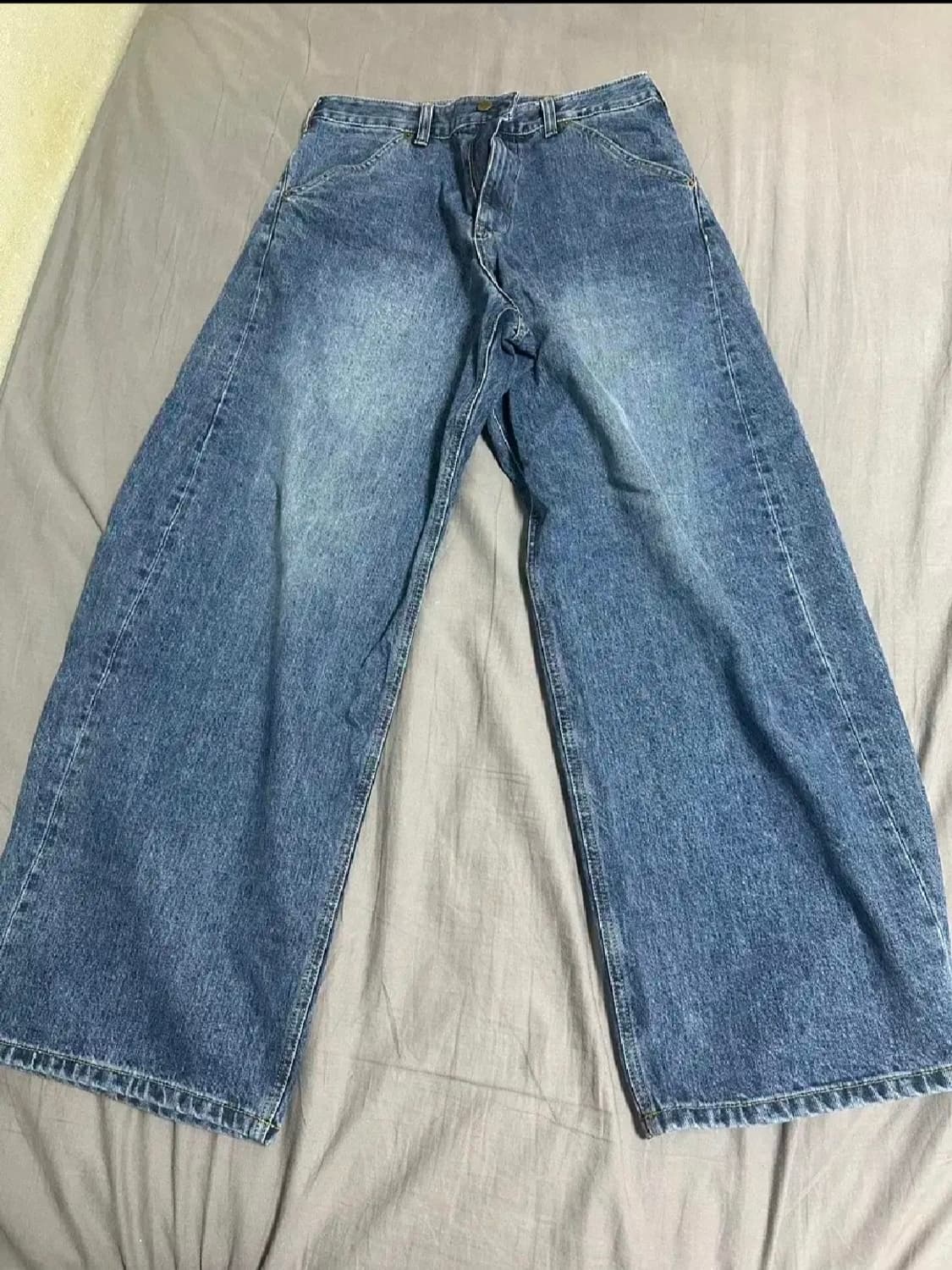 [2]해칭룸 와이드 커브진 블루 상품이미지1