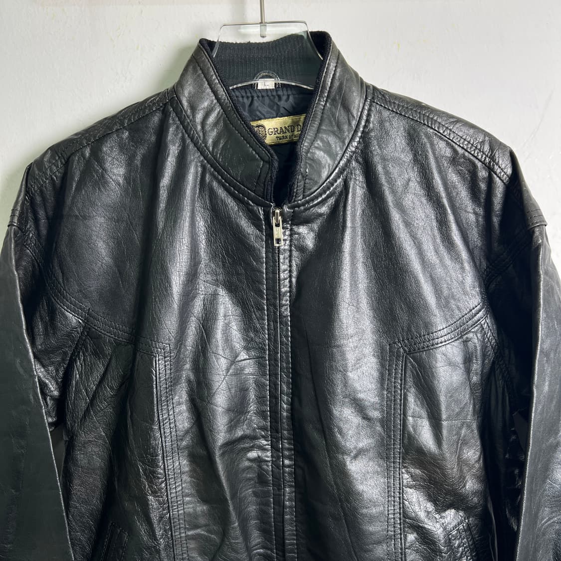 VTG 빈티지 블랙 소가죽 블루종 자켓 L 상품이미지4