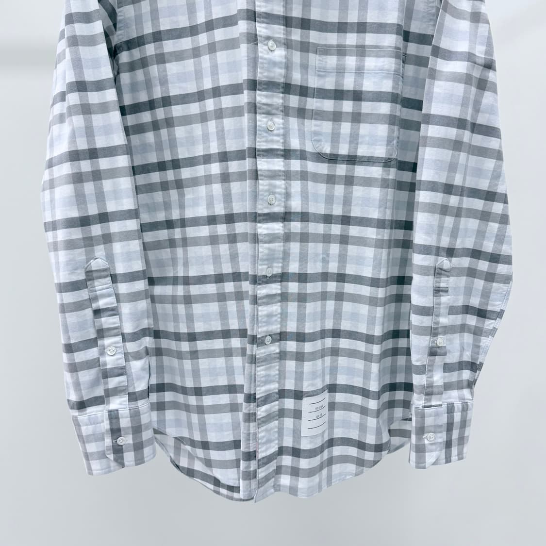 [S+급/3] 톰브라운 옥스포드 체크 셔츠 미디움 그레이 상품이미지3