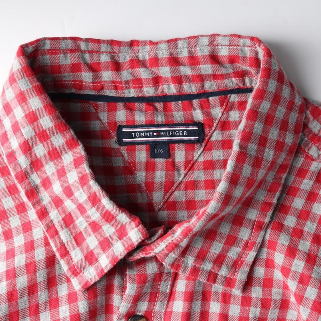 타미힐피거 레드 깅엄 체크 셔츠 176 상품이미지5