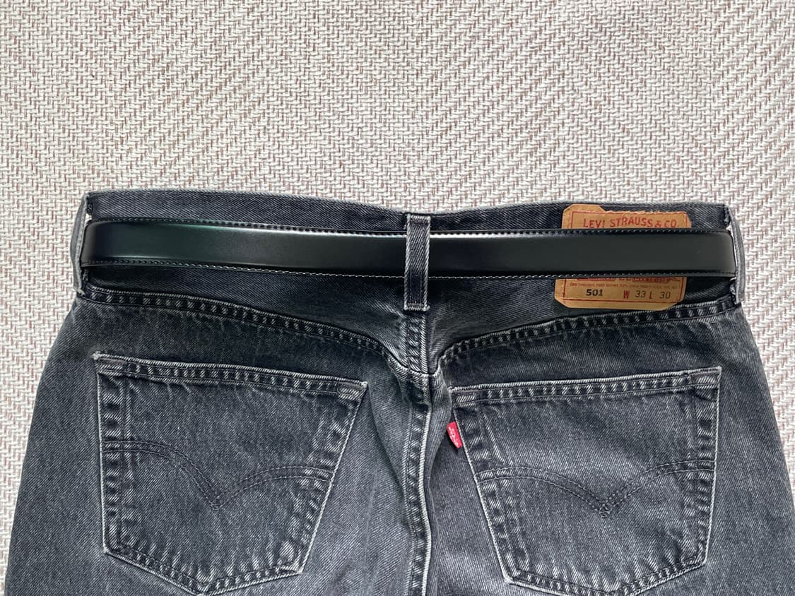 빈티지 실버버클 레더 벨트 상품이미지3