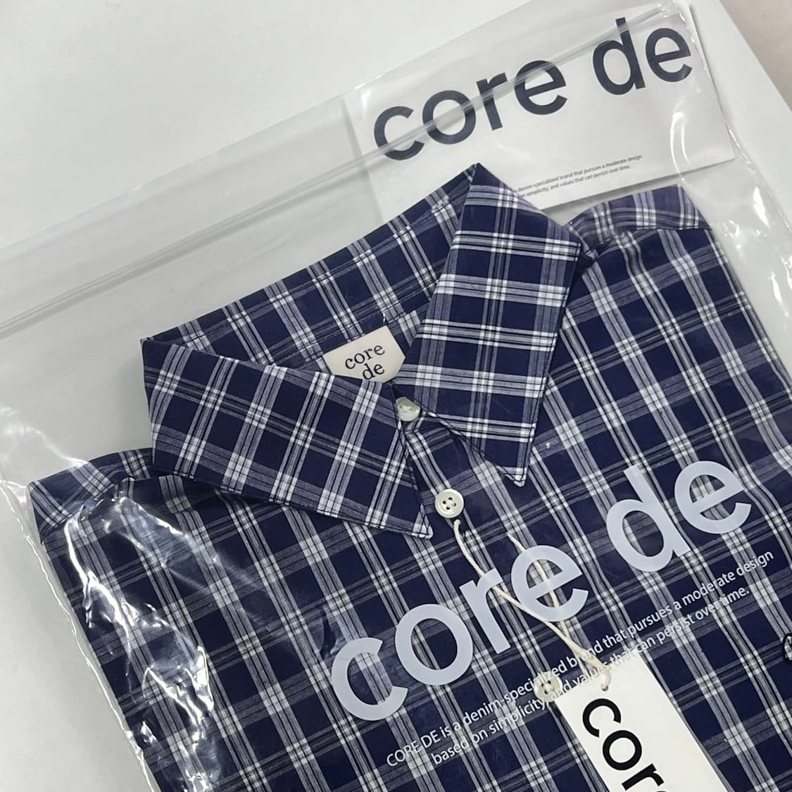 코어드 Regular checkered shirt (navy) 상품이미지2