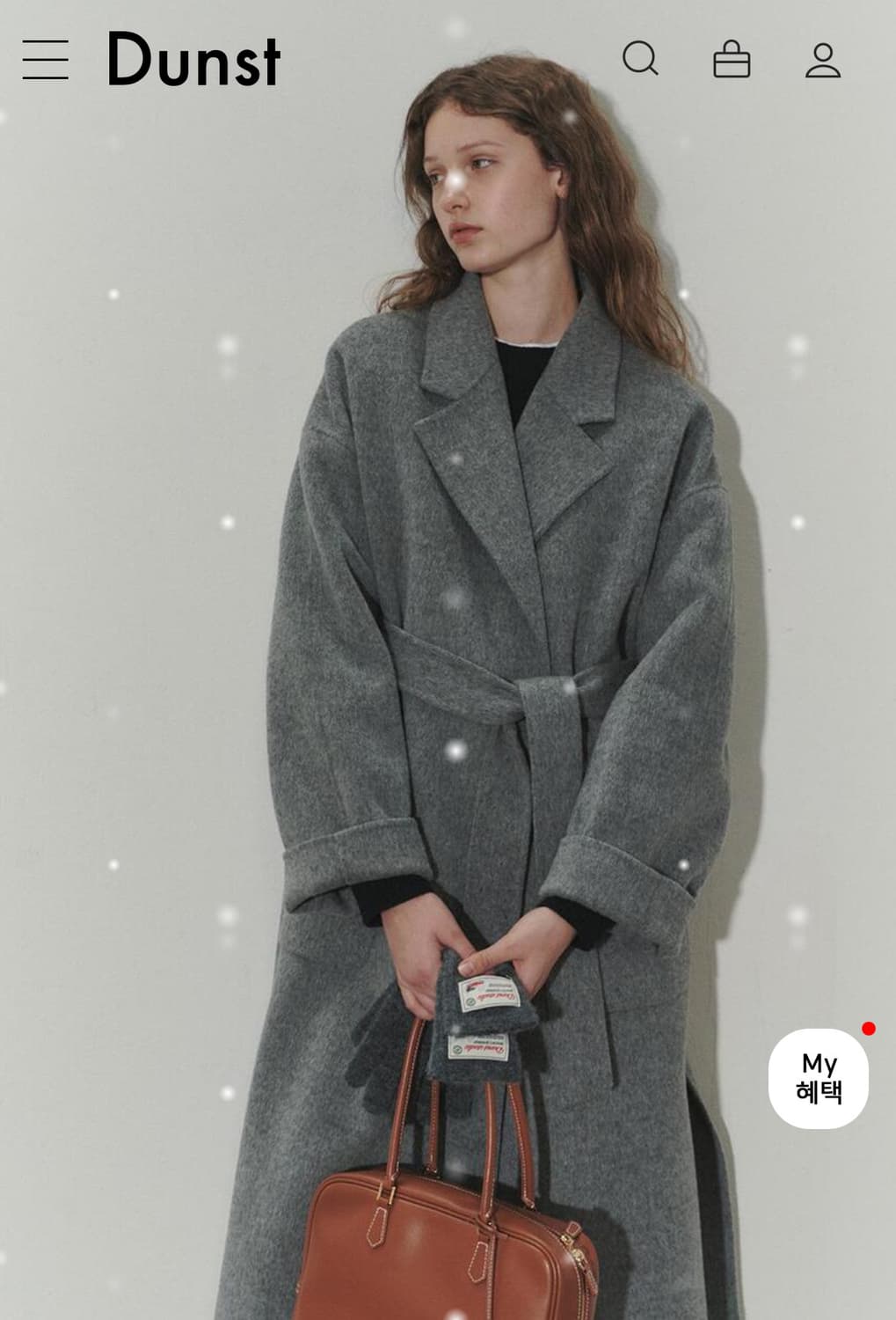 던스트 핸드메이드 캐시미어 로브 코트 멜란지 그레이 m 상품이미지3