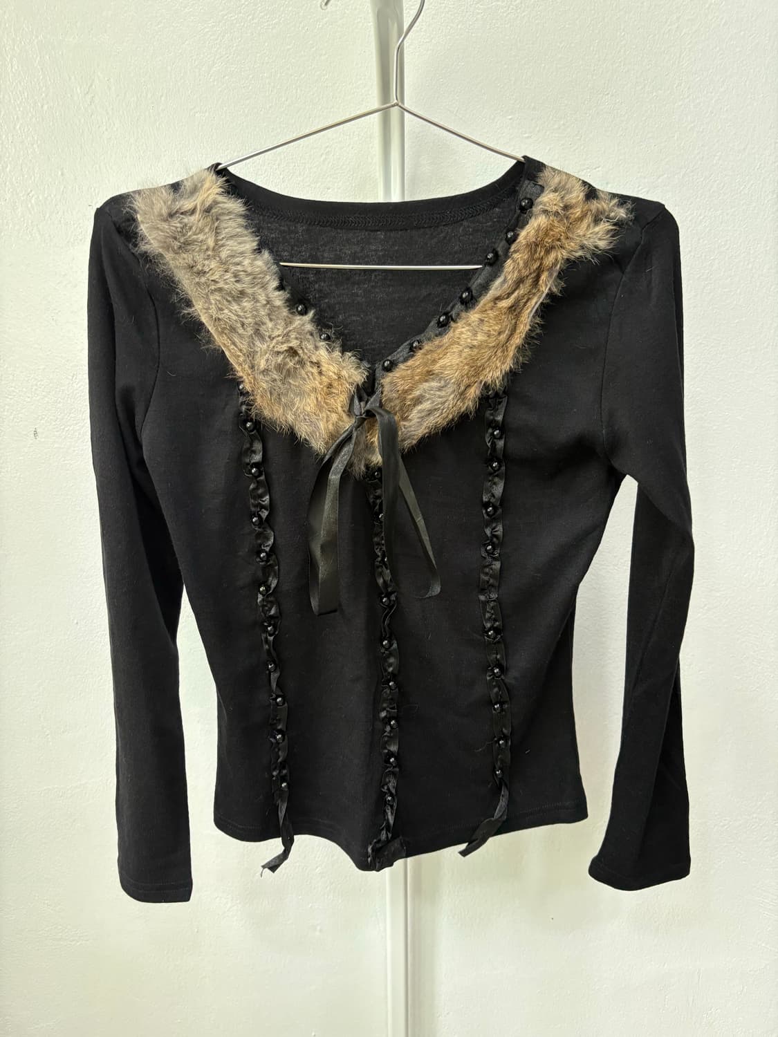 퍼 레이스 리본 롱슬리브 상품이미지4