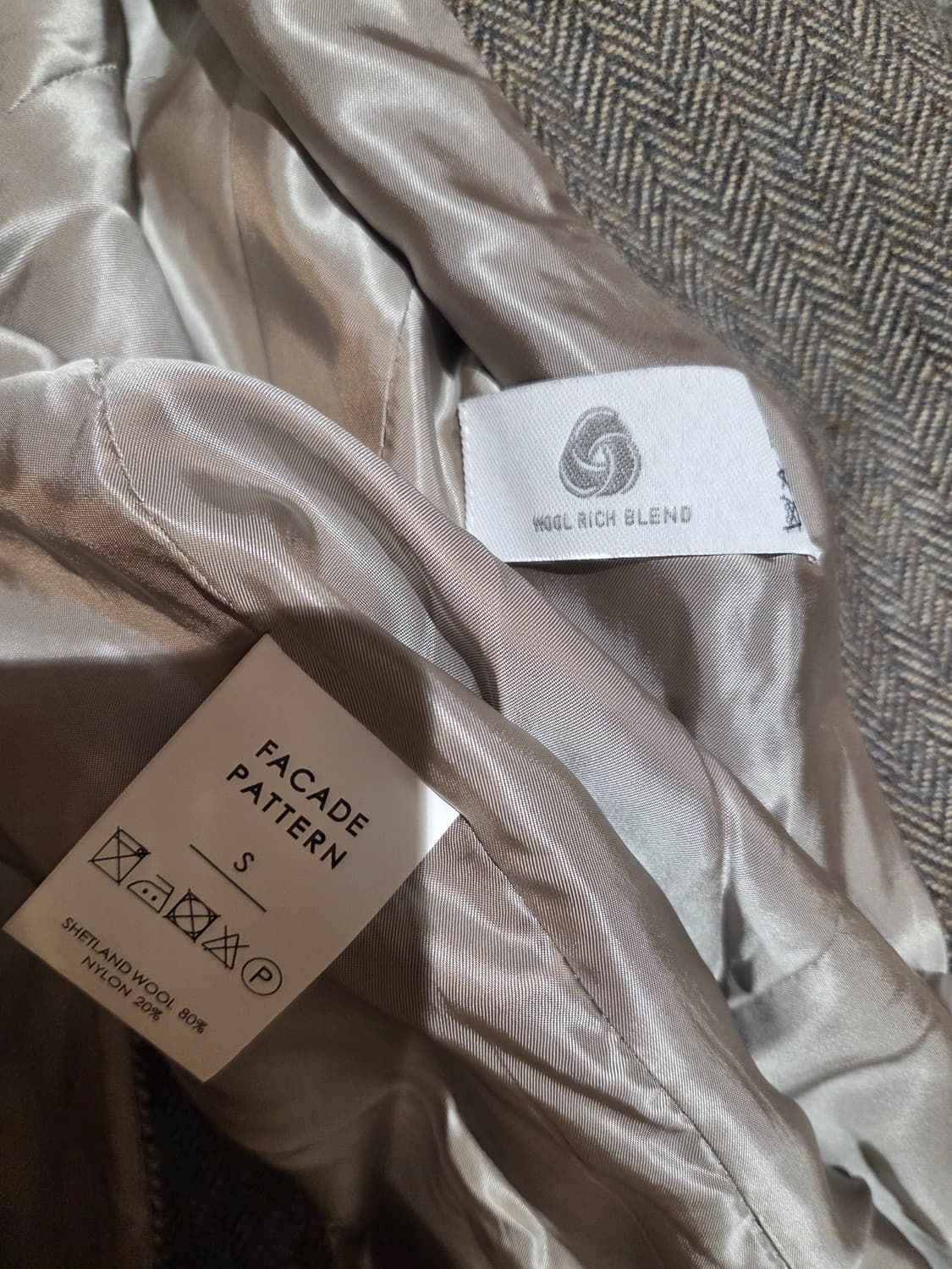 파사드패턴 헤링본 울 자켓 상품이미지6