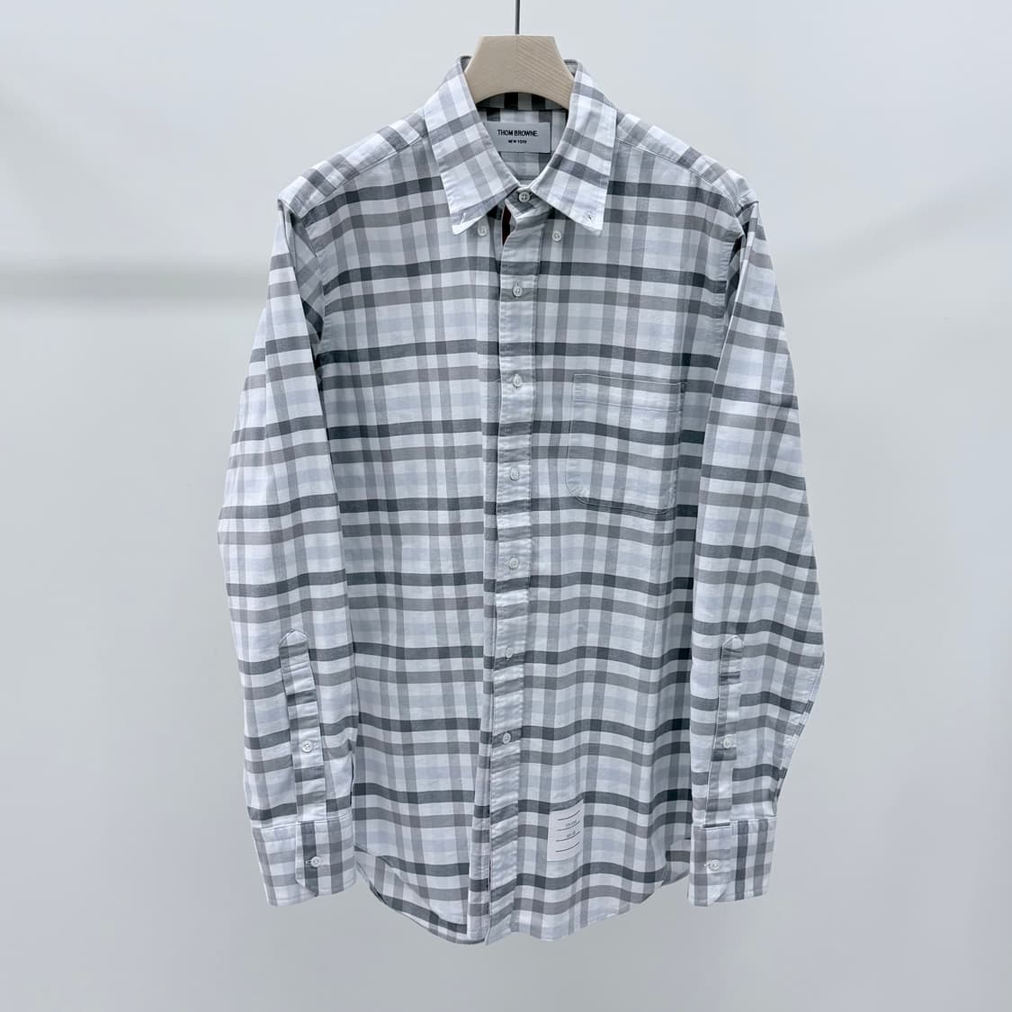 [S+급/3] 톰브라운 옥스포드 체크 셔츠 미디움 그레이 상품이미지1