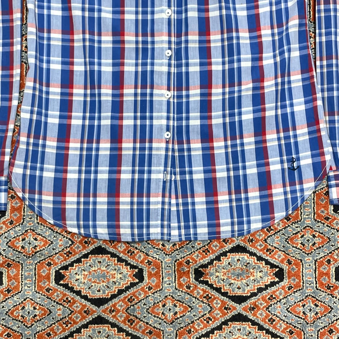 타미힐피거 블루 마드라스체크 셔츠 여성8 상품이미지3