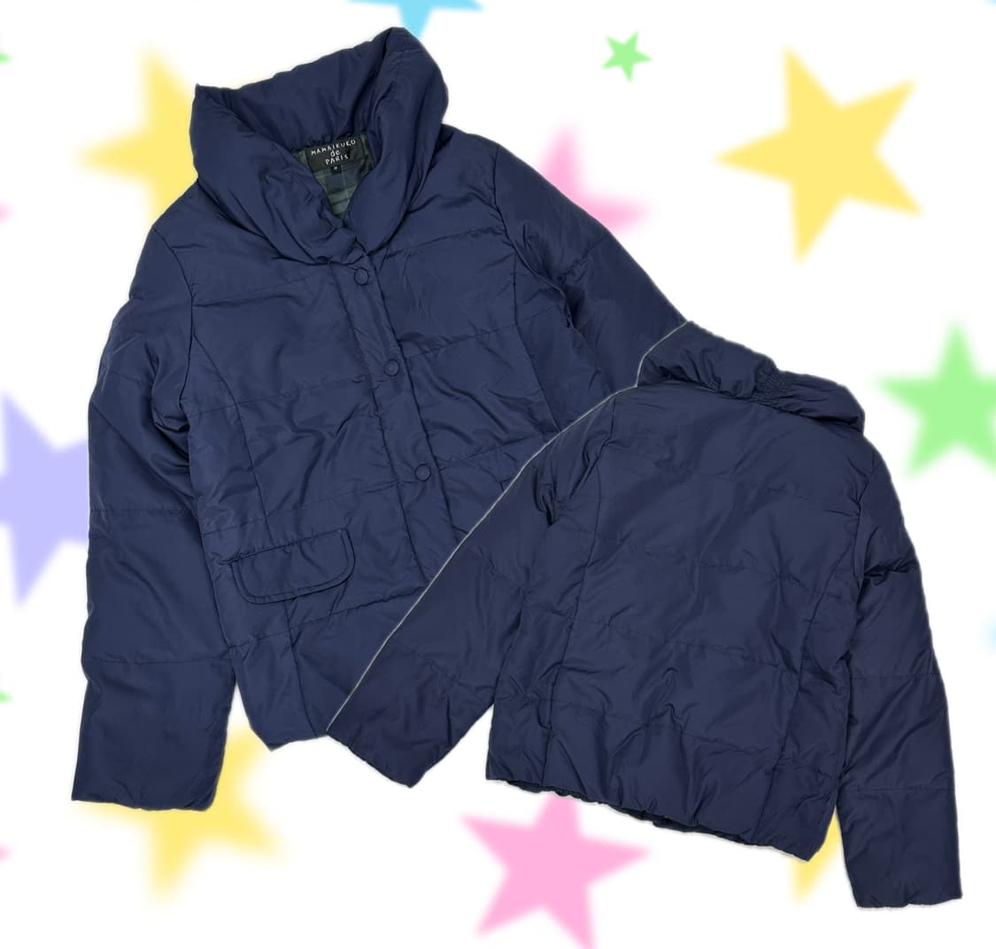 MAMAIKUKO 네이비 하프넥 패딩 핀터 러블리 일본 겨울  상품이미지1