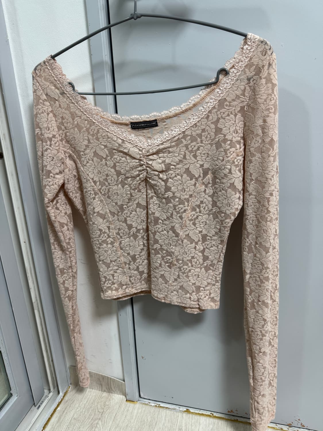 플리즈노팔로우 레이스 탑 핑크 시착품(레어템) 상품이미지1