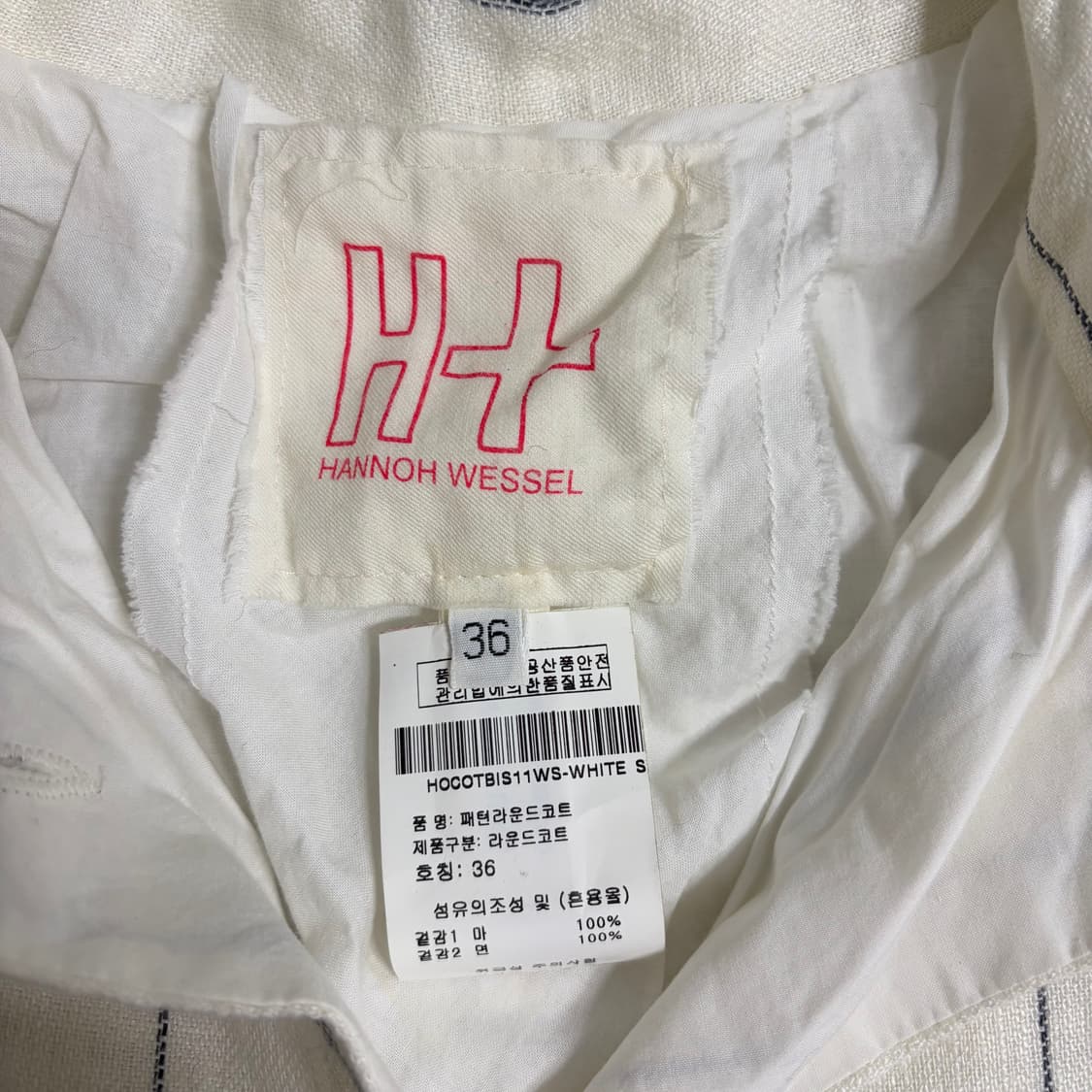 HANNOH WESSEL 린넨 패턴 라운드코트 상품이미지4