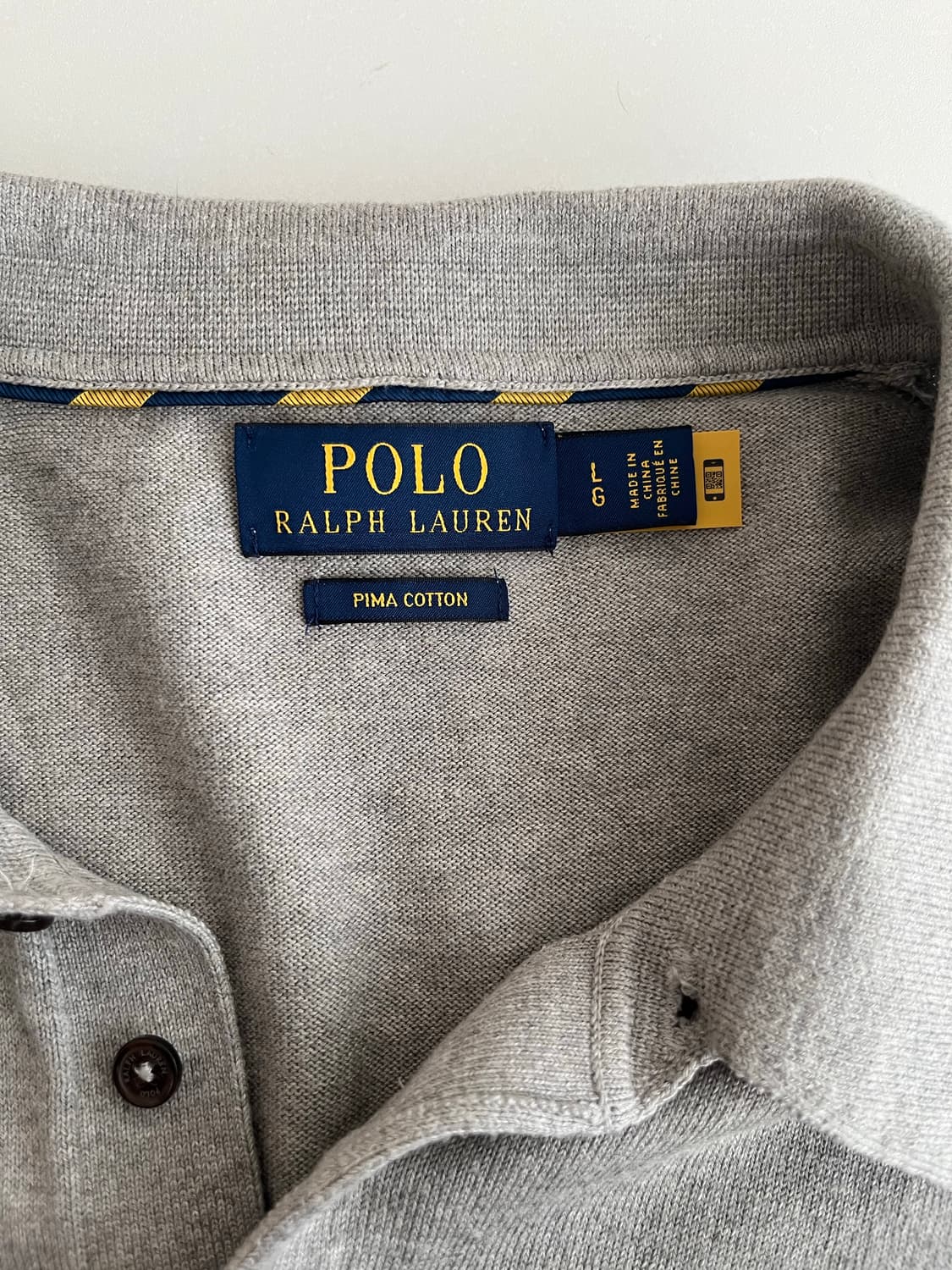 L) 폴로 랄프로렌 신형 피마 코튼 카라 티셔츠 그레이 상품이미지4