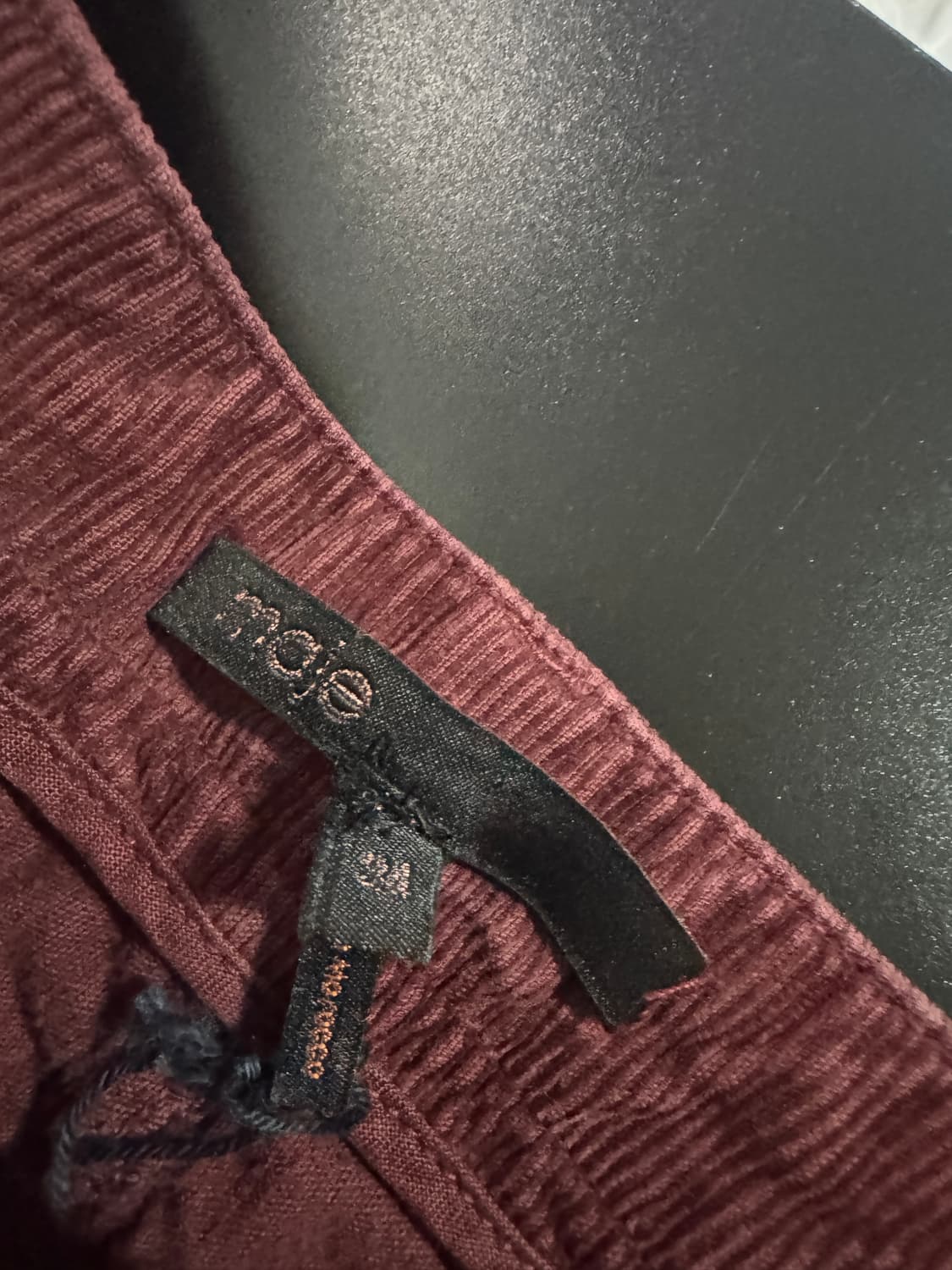 여성 마쥬 maje 버건디 코듀로이 팬츠 25.9인치 상품이미지3