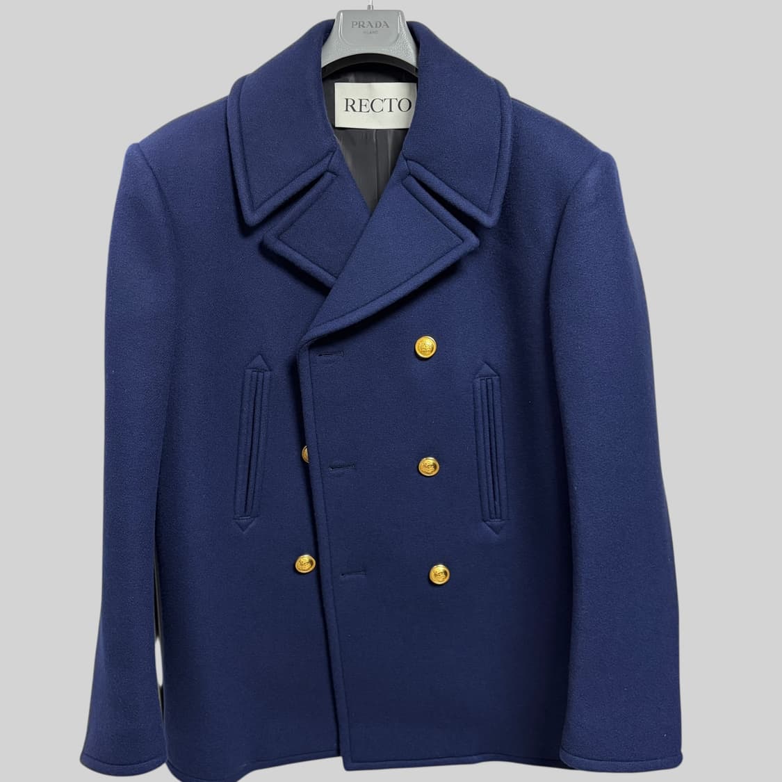 렉토 더블 브레스티드 펠트 울 피코트 L 상품이미지2