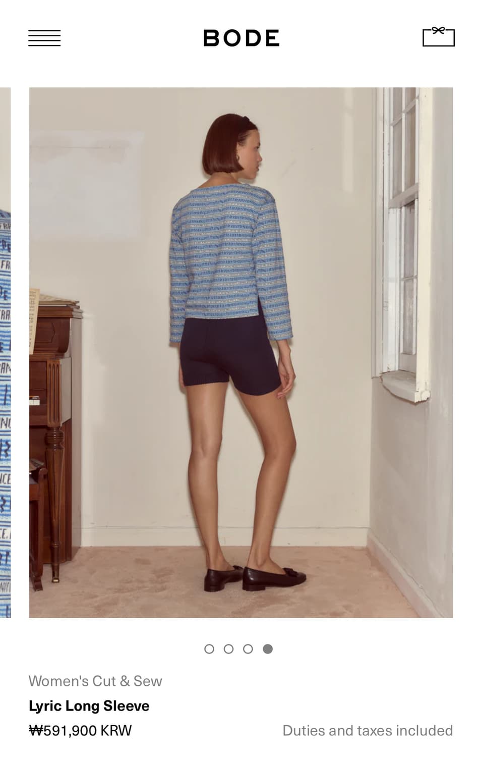 [XS,S,M,L]보디 BODE Lyric 롱 슬리브리스 탑 상품이미지4