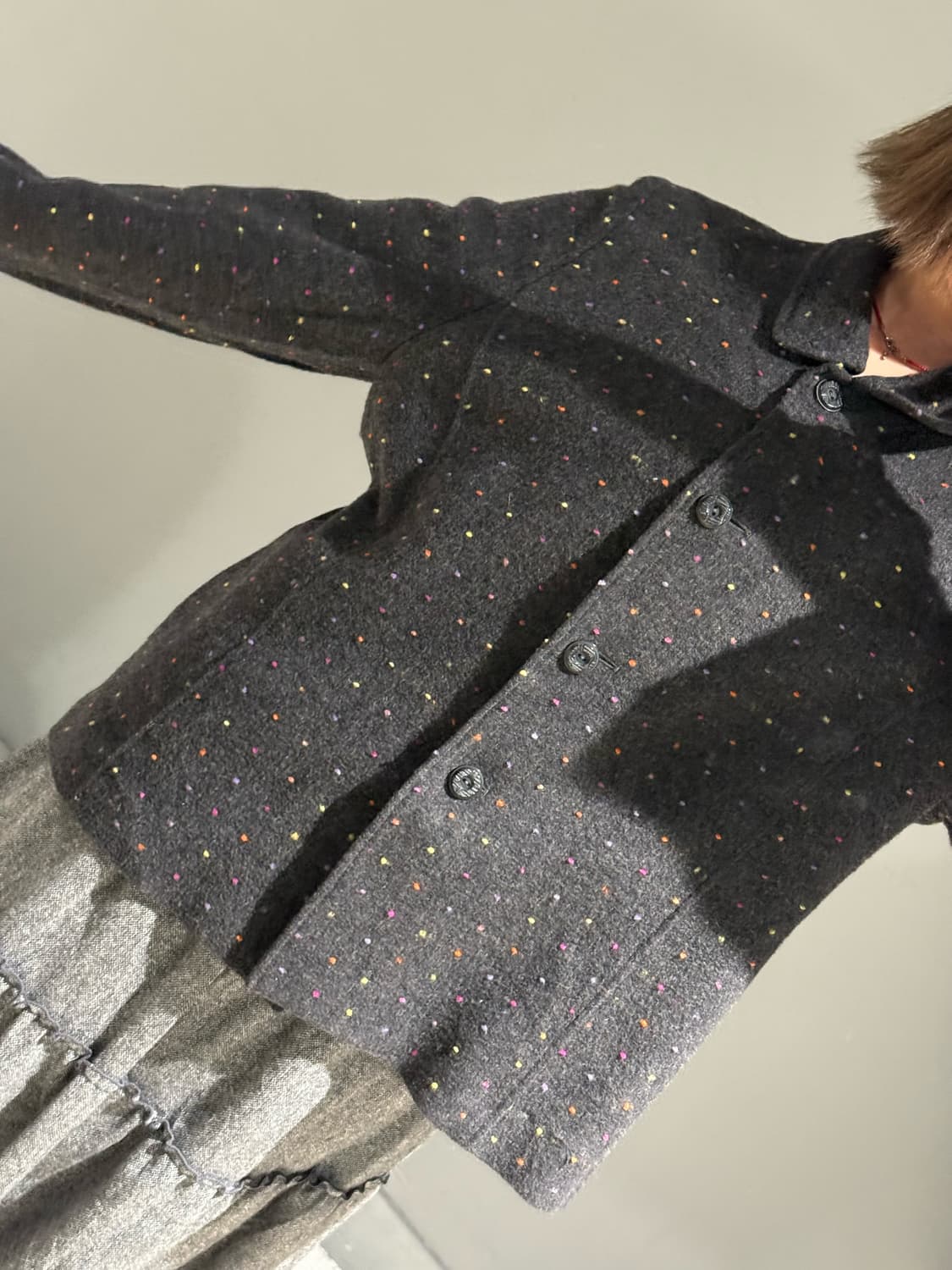 color dot pattern short coat  상품이미지3
