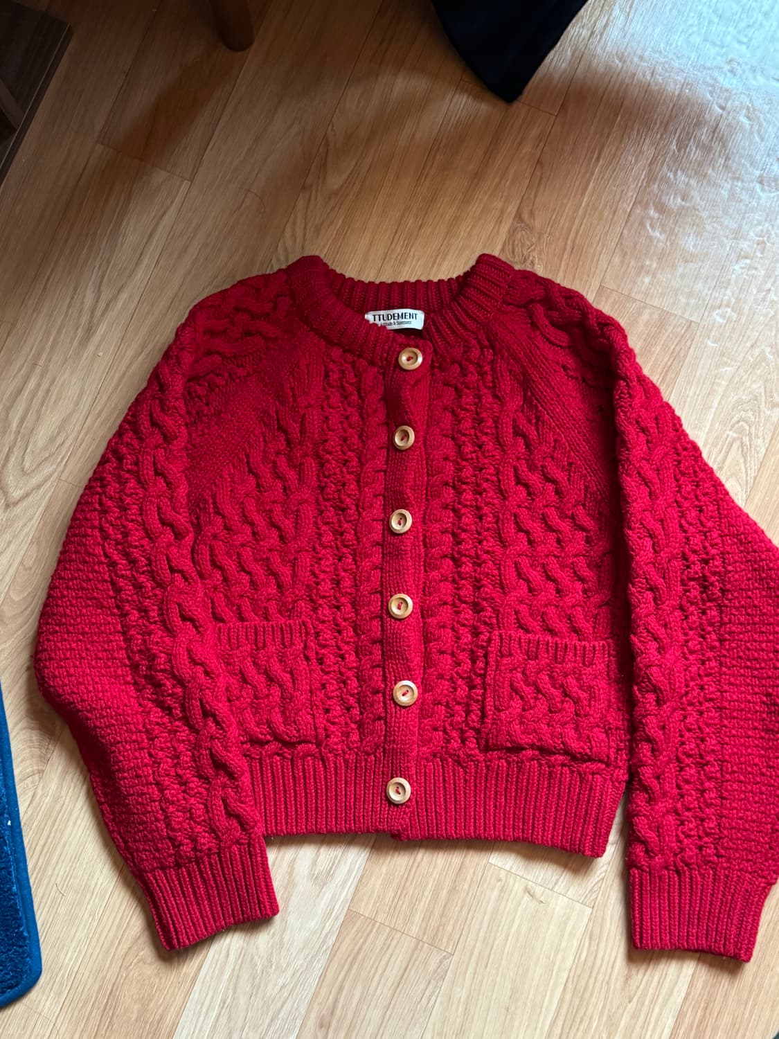 튜드먼트 케이블 빨강 가디건 상품이미지3