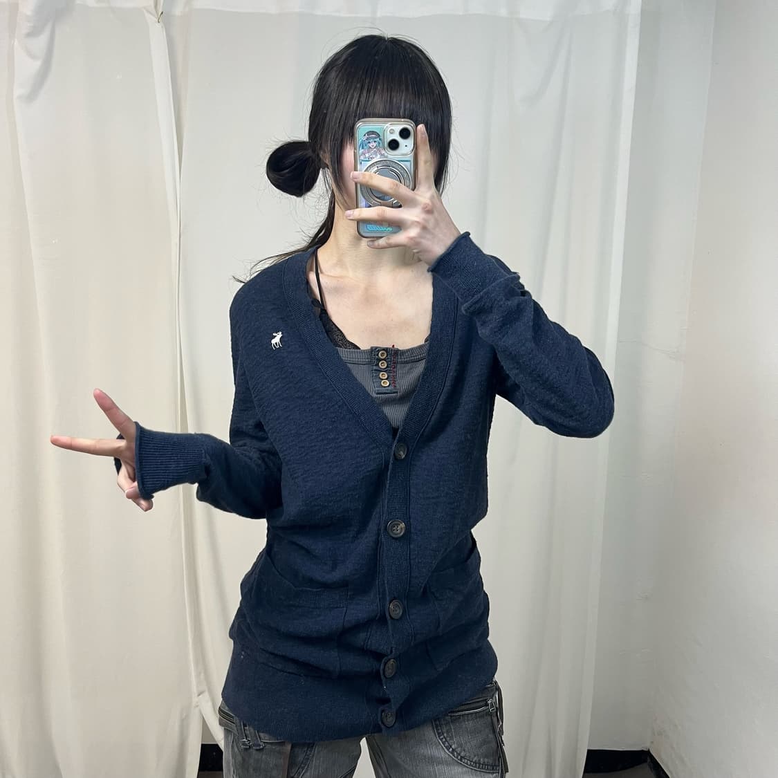 Abercrombie navy cardigan 상품이미지2
