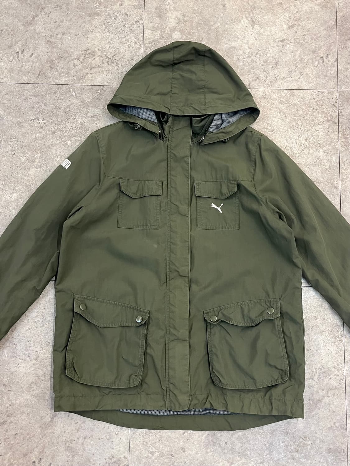 푸마 포켓 후드 바람막이 카키 L #csz3403 상품이미지5