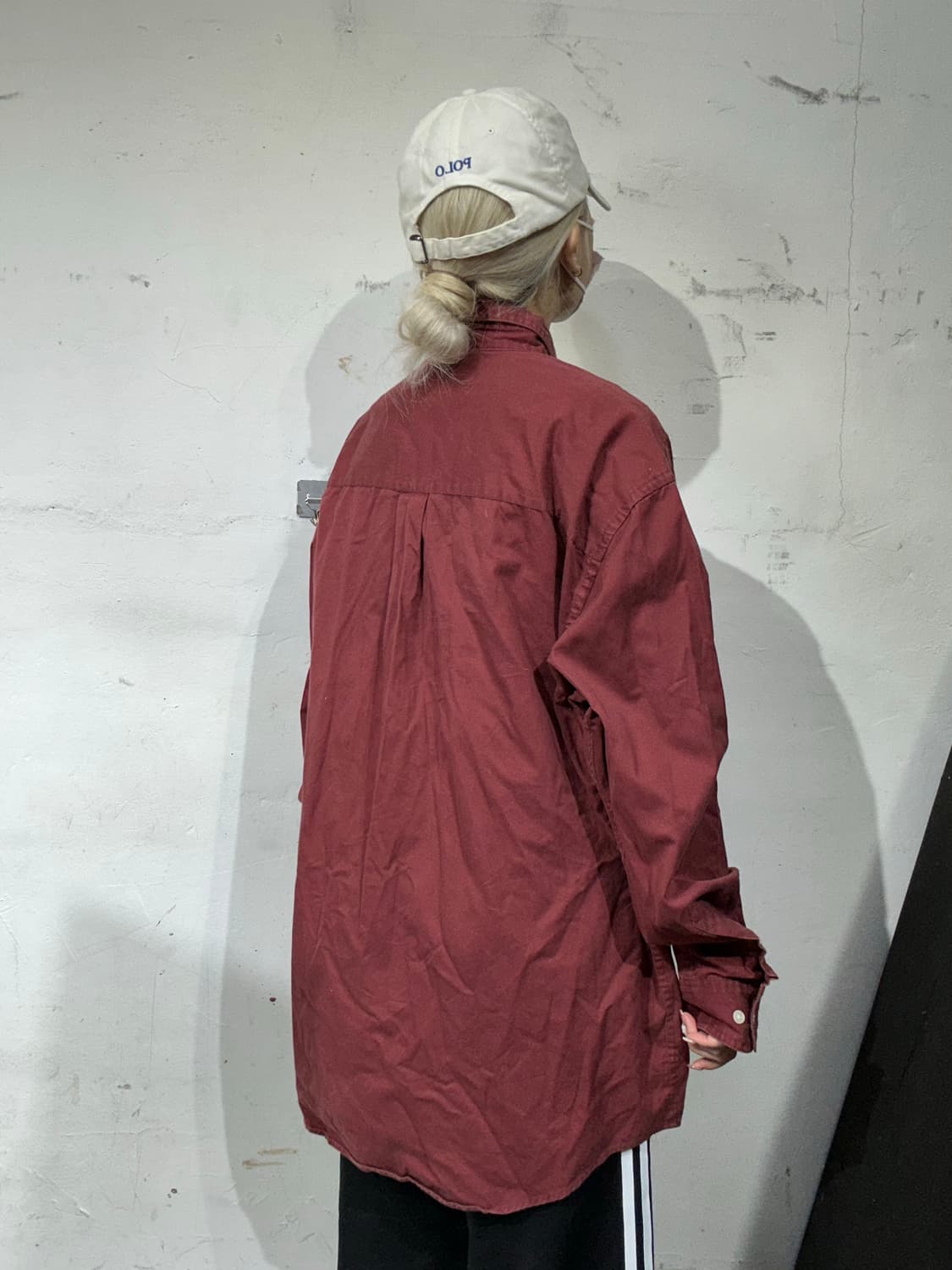 칼하트 버건디 오버핏 솔리드 워크 셔츠 XL 상품이미지3