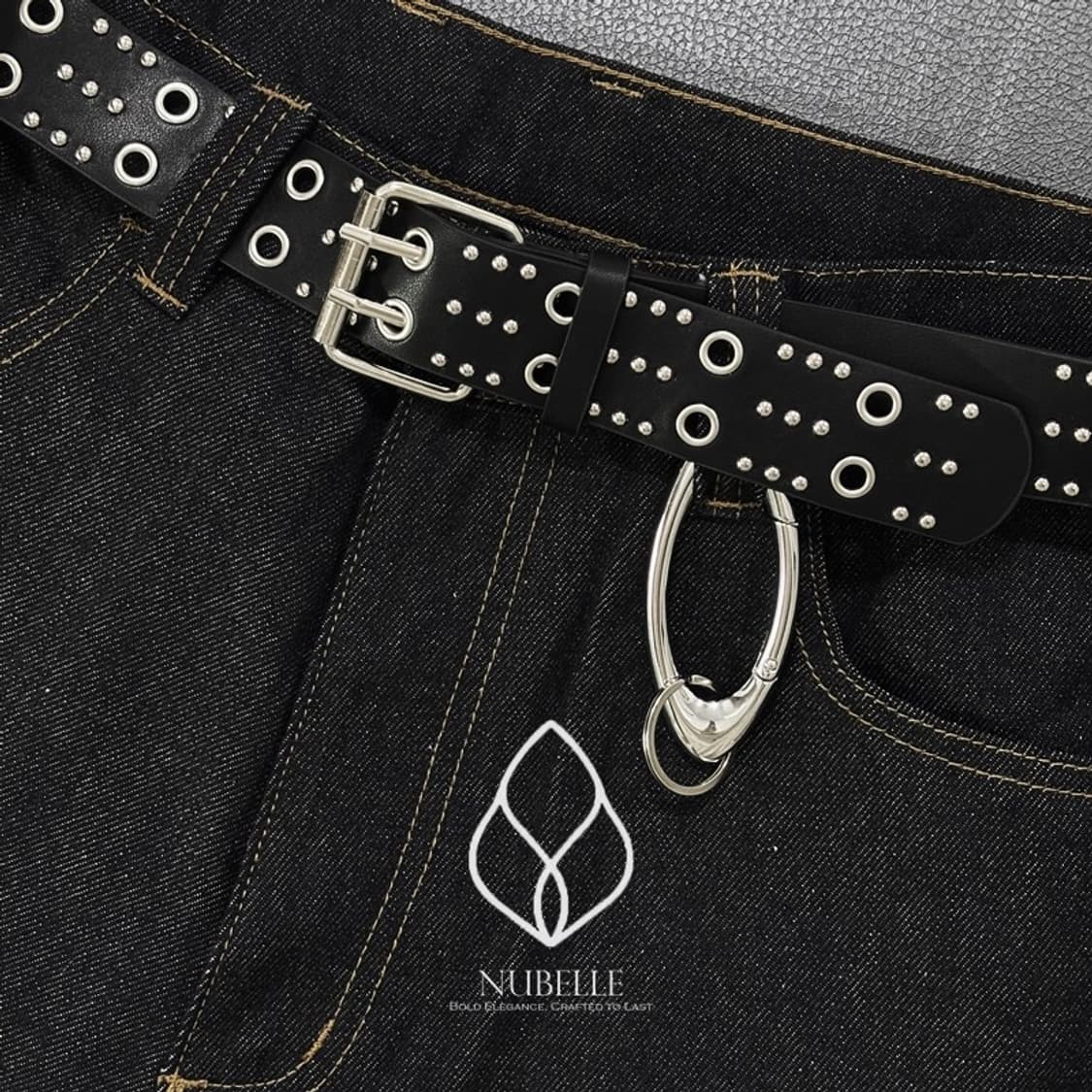 🌗 Eyelet stud belt / 아일렛 스터드 웨스턴 벨트 상품이미지1