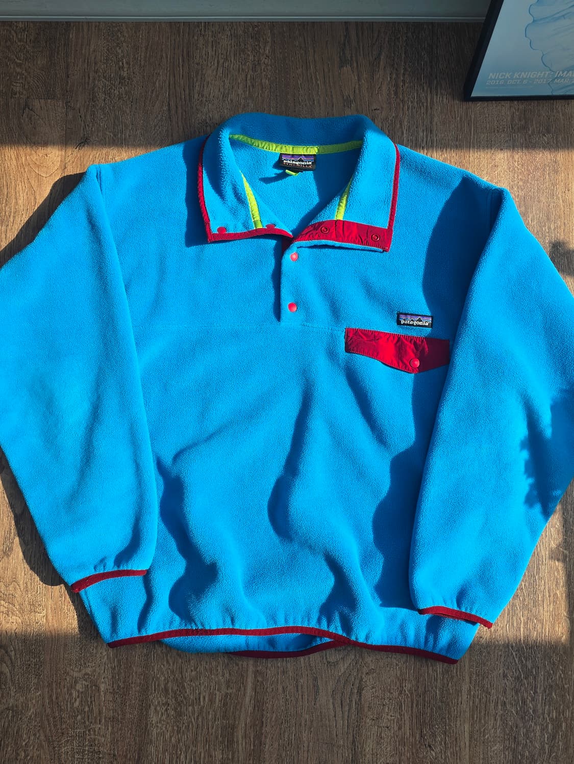 파타고니아 신칠라 스냅티 스카이블루/레드 L 상품이미지2