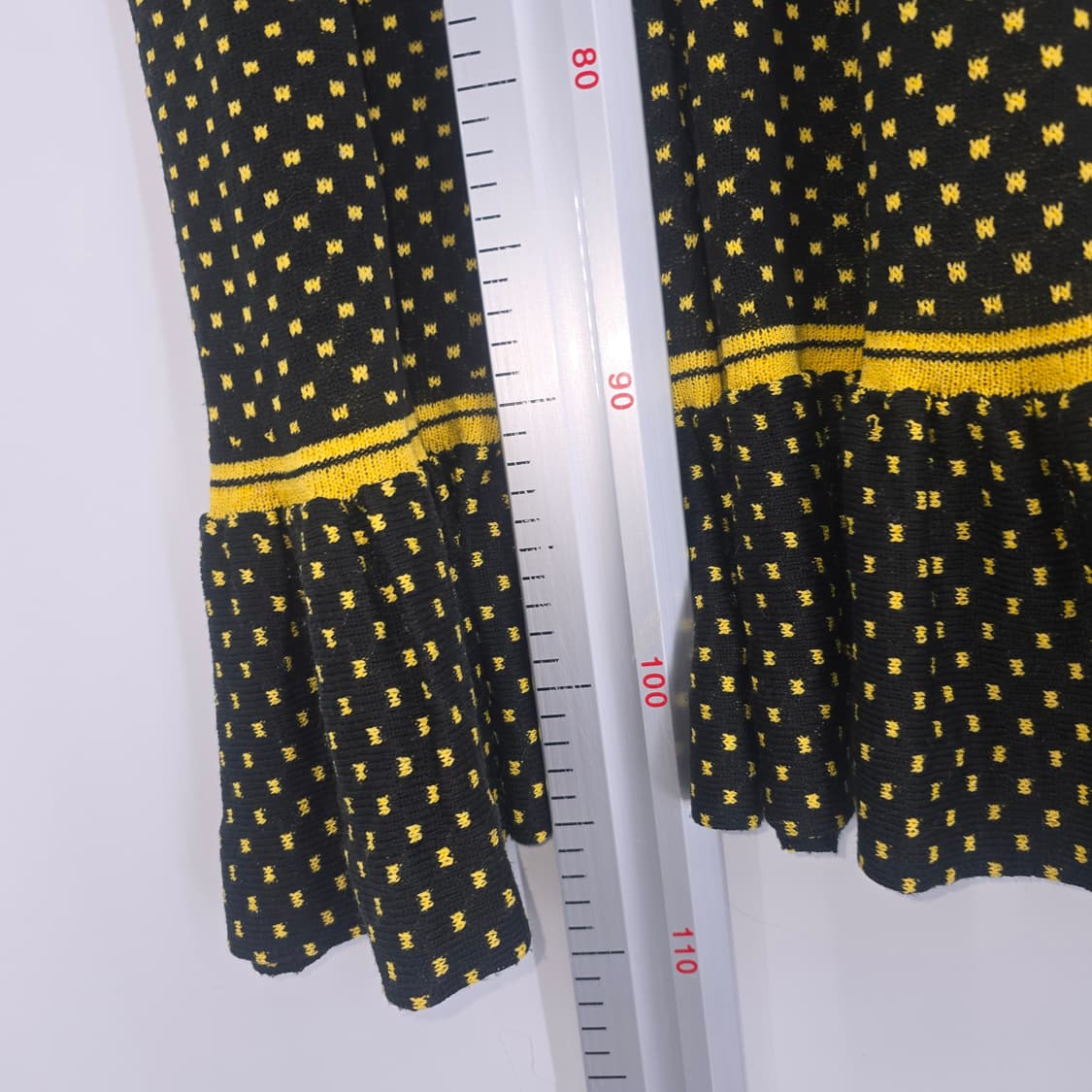 블랙 땡땡이 롱 원피스 옐로우 포인트 상품이미지5