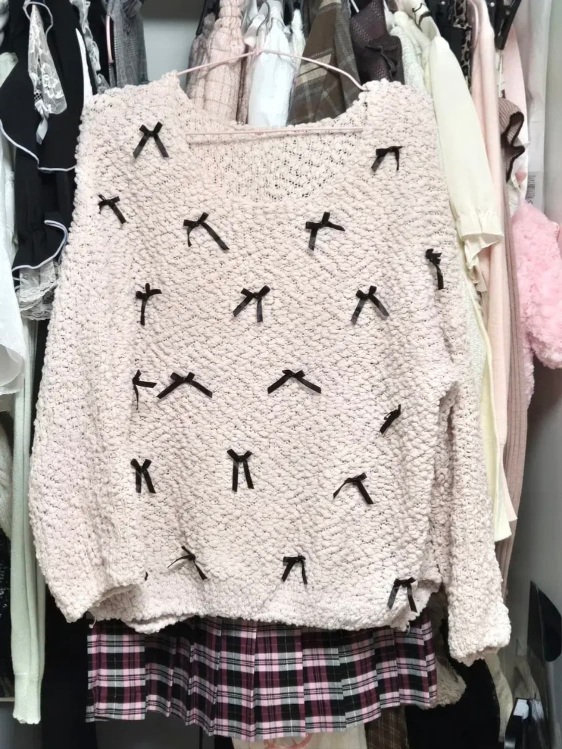 리즈리사돌 검핑 체크 패턴 플리츠 스커트 양지뢰 양산형지뢰계 오네갸루 상품이미지1