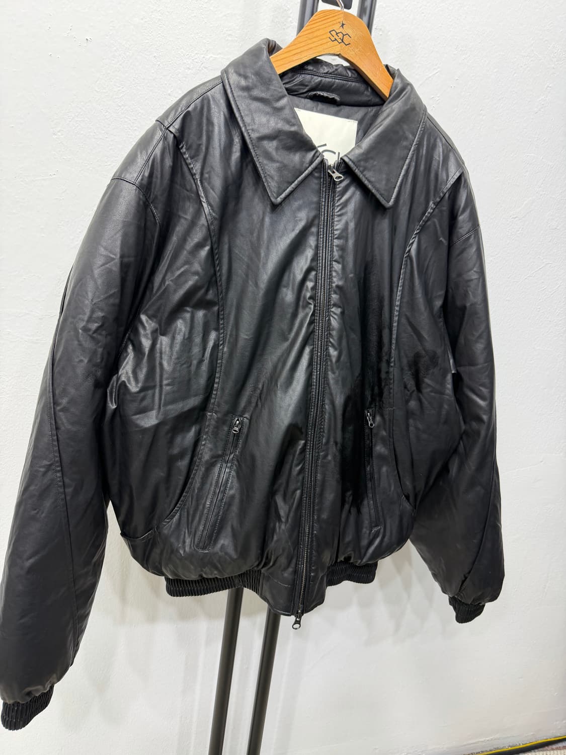 정품) COCL 커스텀어클락 오버핏 가죽 패딩 점퍼 S 상품이미지2