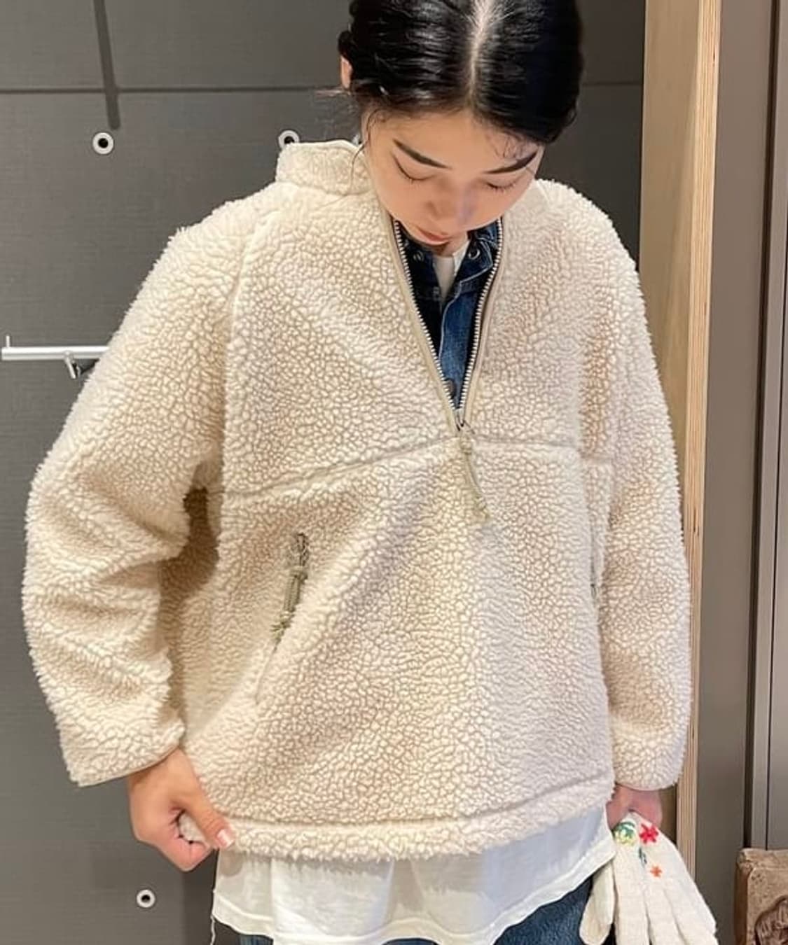 BEAMS BOY Boa Fleece Half Zip Pullover 상품이미지5