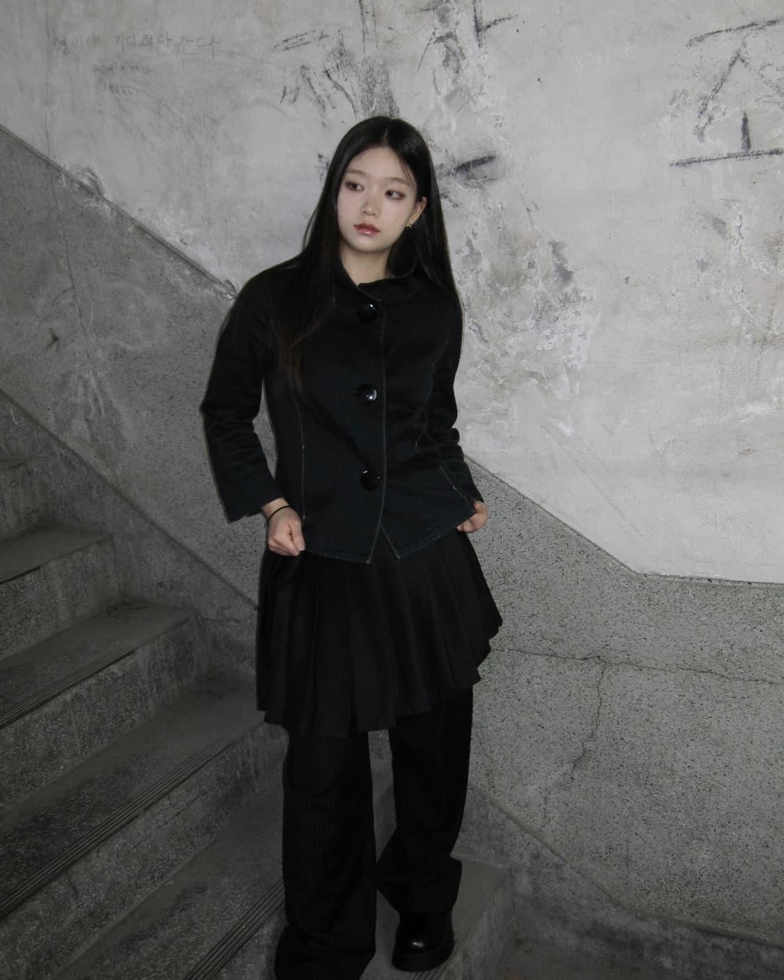 버튼 포인트 데님 자켓 상품이미지4