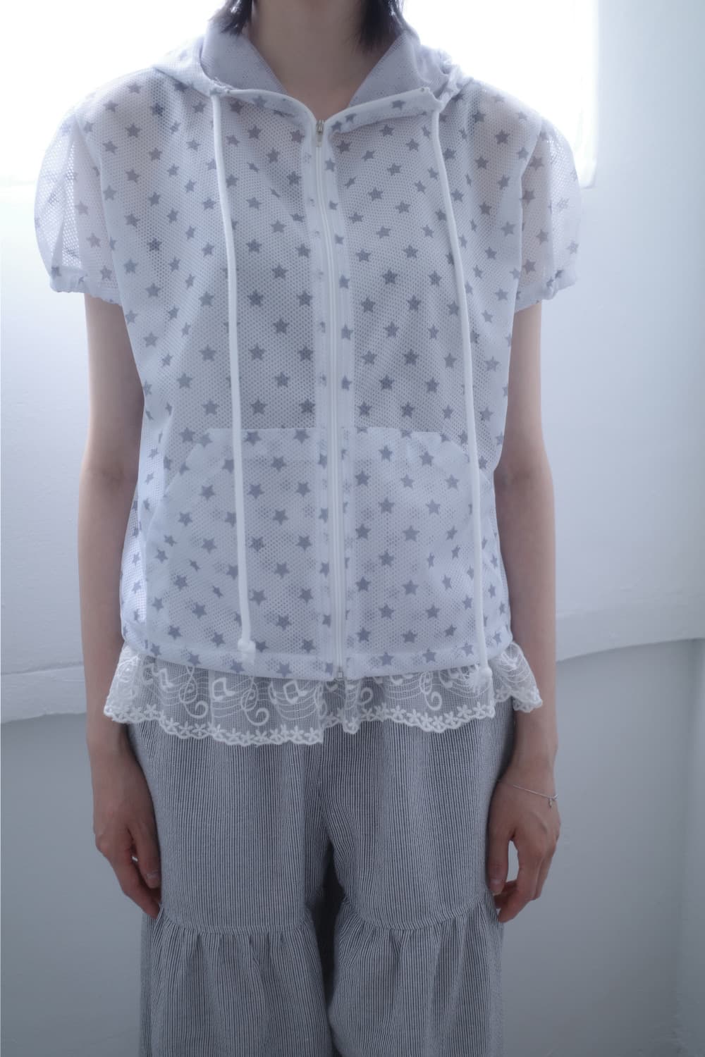 star mesh hood zip-up 새상품 상품이미지6