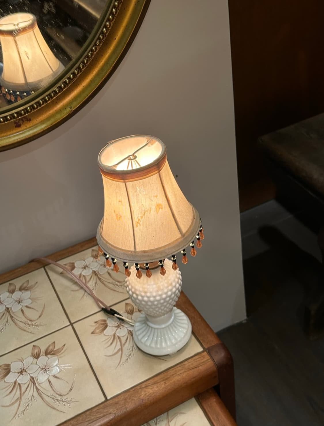 빈티지 미니 펄쉰 쉐이드 램프 상품이미지2