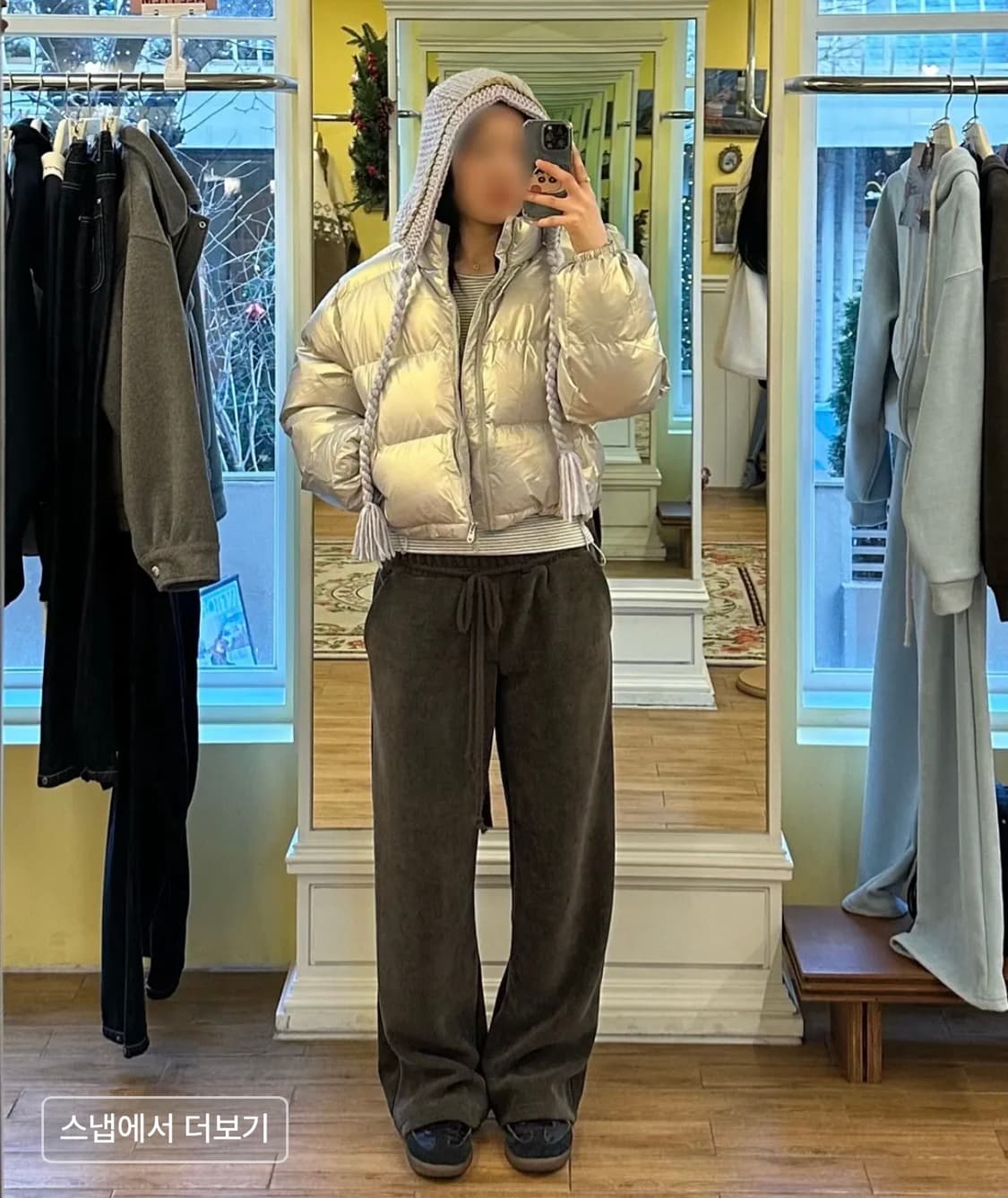 비터셀즈 글로시 크롭 푸퍼 자켓-실버(free) 상품이미지7