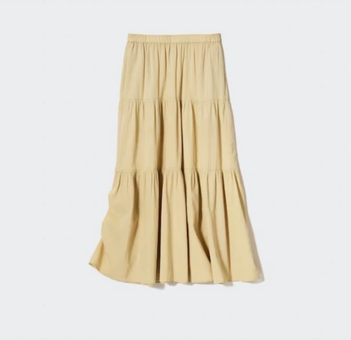 유니클로 크링클코튼티어드스커트 s 유니클로 티어드스커트 상품이미지1