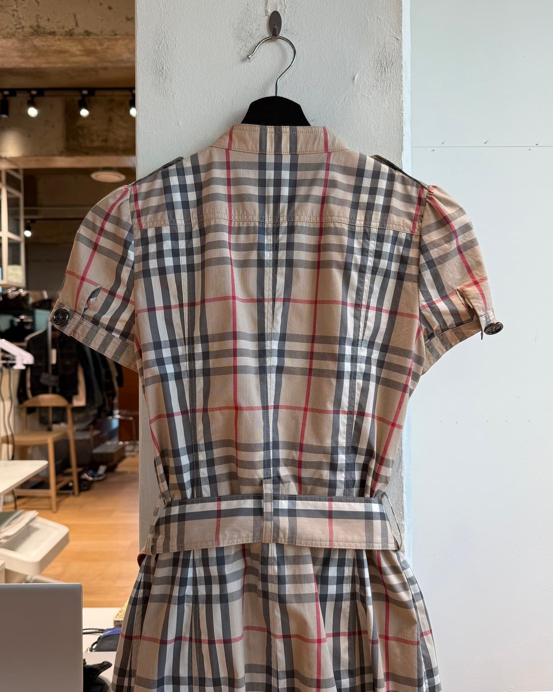 버버리 브릿 베이지 노바체크 벨티드 하프원피스  상품이미지6