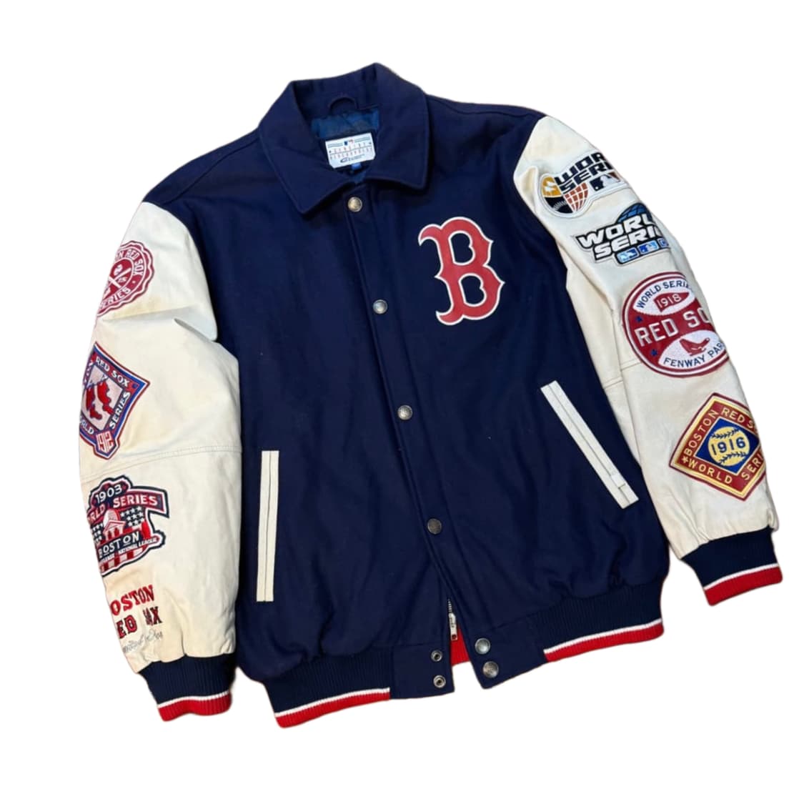 보스턴 레드삭스 월드시리즈 레더 바시티 자켓 (XXL) 상품이미지1