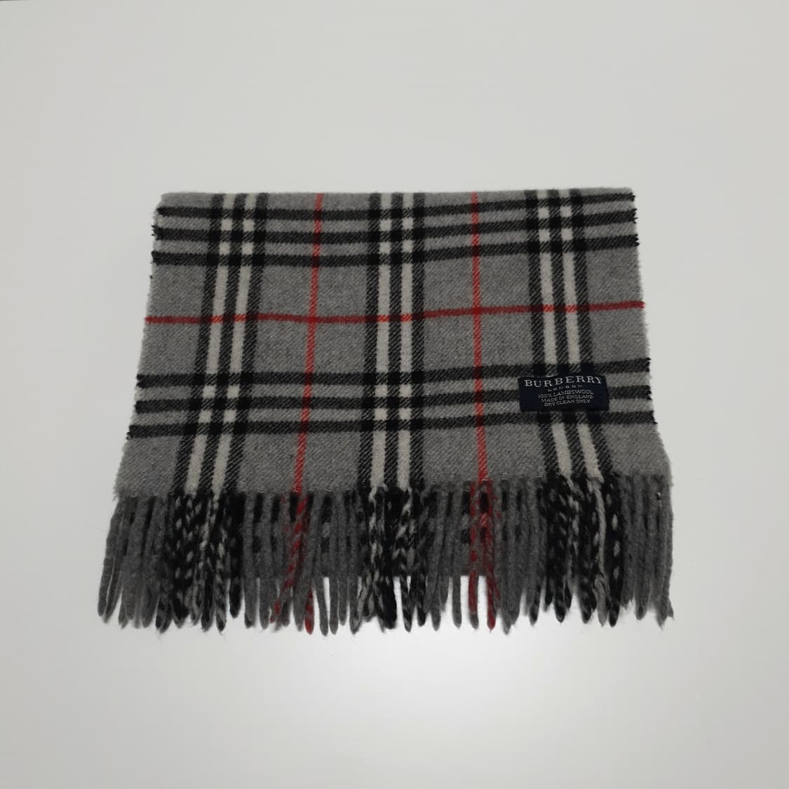 [정품] 버버리 100% 램스울 노바체크 머플러 목도리 그레이 상품이미지3