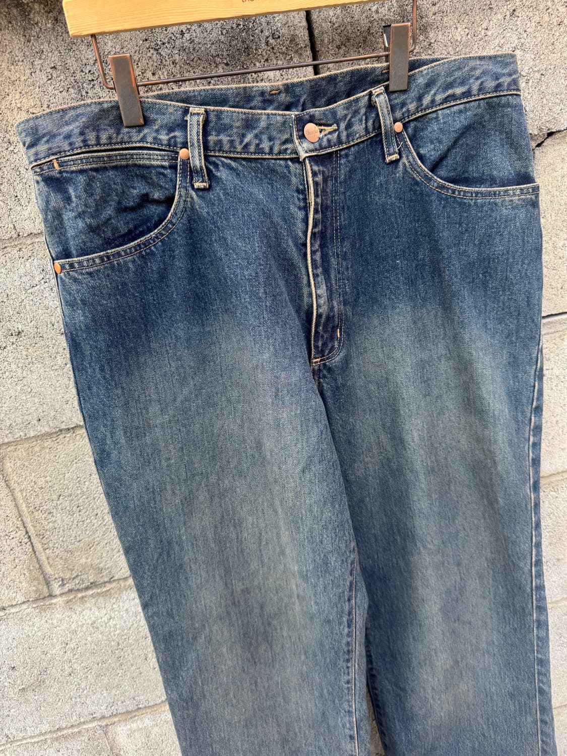 랭글러 빈티지 m1508 레귤러 스트레이트 워싱 데님 팬츠 36 상품이미지3