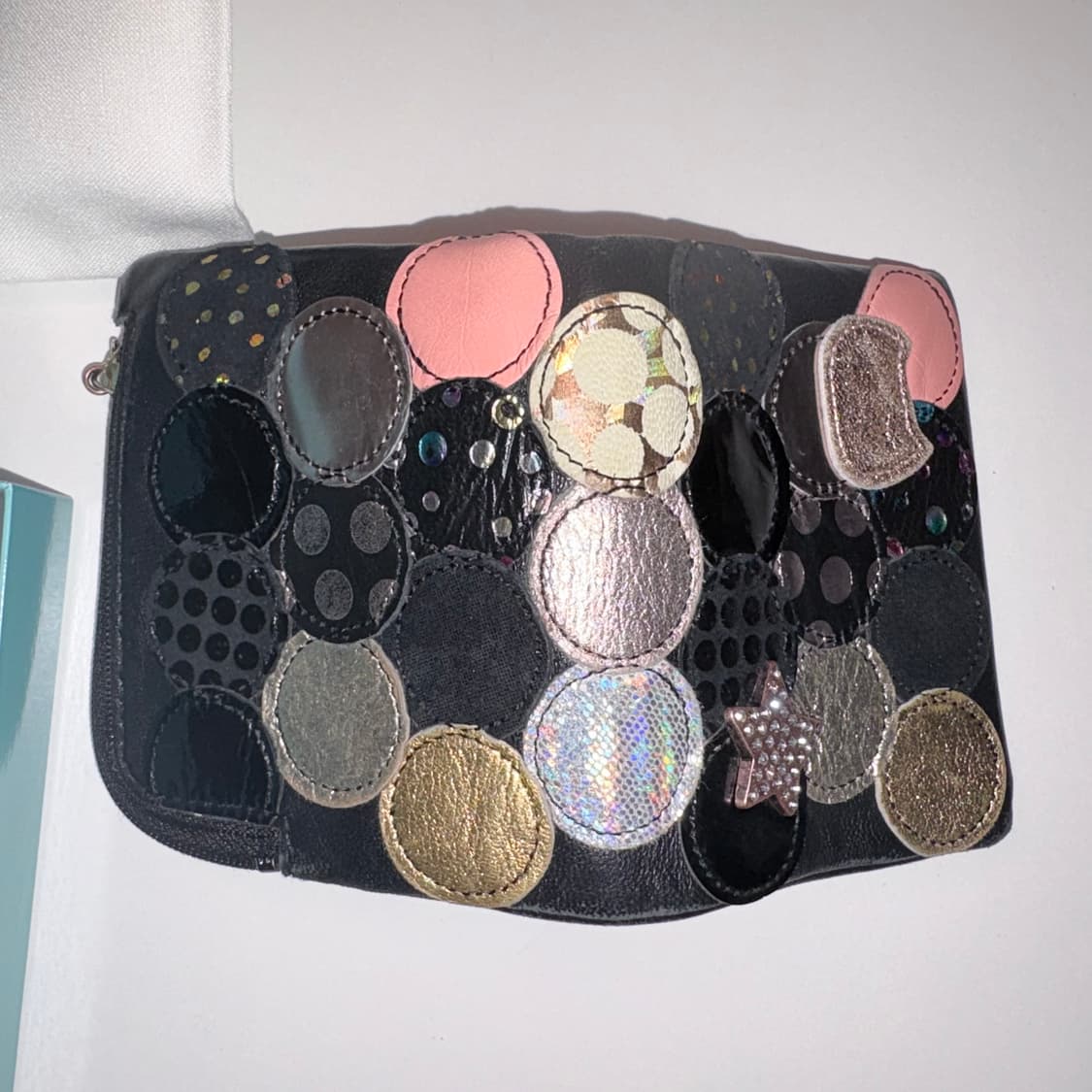 풀박스) 츠모리치사토 반지갑 블랙 패치 도트 상품이미지6