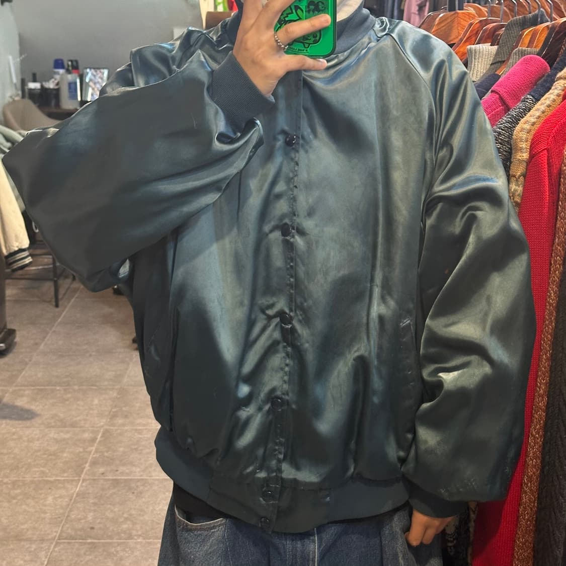 [NO.9] 빈티지 봄버 자켓 딥그린 상품이미지2