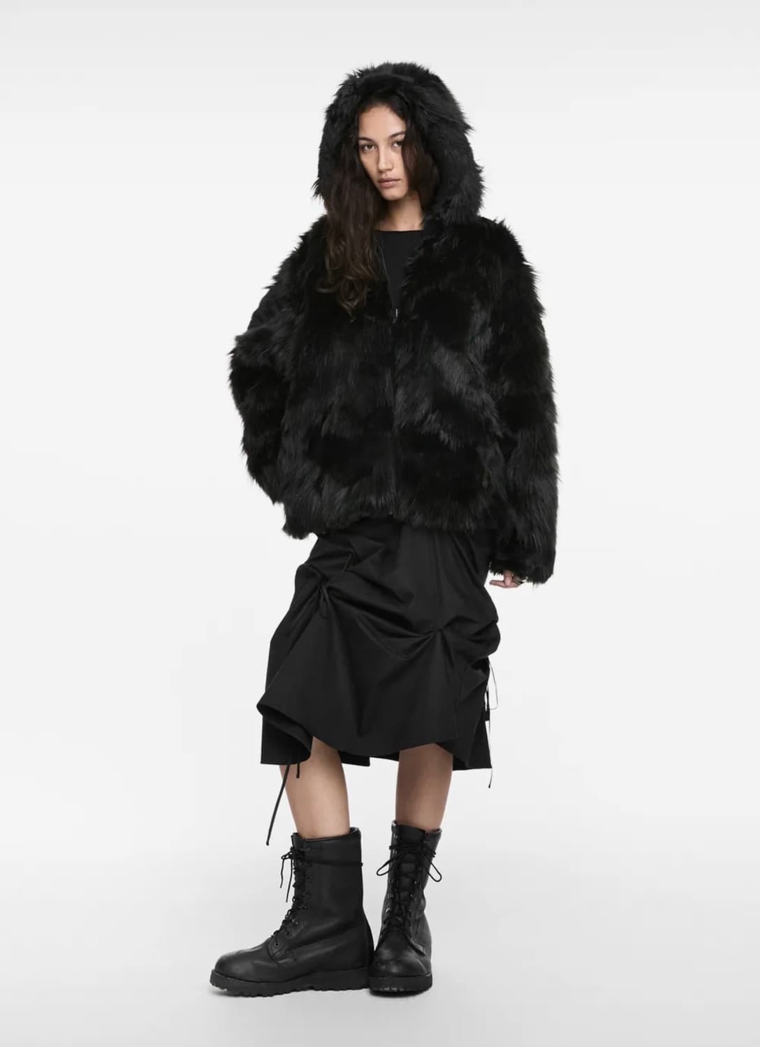 나체 리버시블 후디 퍼자켓 블랙1 상품이미지1