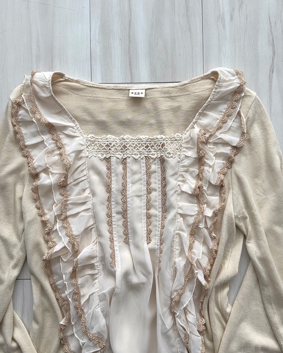 Axes Femme Romantic Lace Ruffle Blouse  상품이미지7