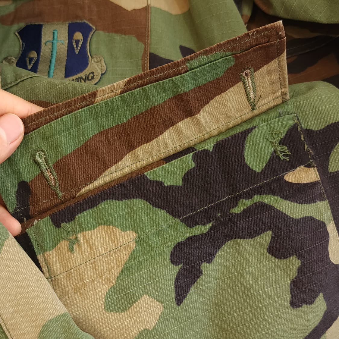 90 년대 미군 오리지널 카모 셔츠자켓 BDU 라지 레귤러 상품이미지8