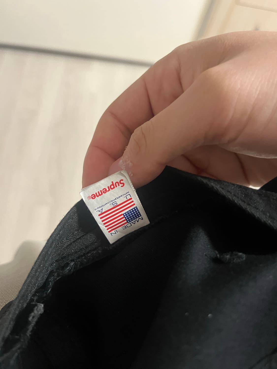 슈프림 워시드 치노 블랙 박스로고 캠프캡 모자 상품이미지2