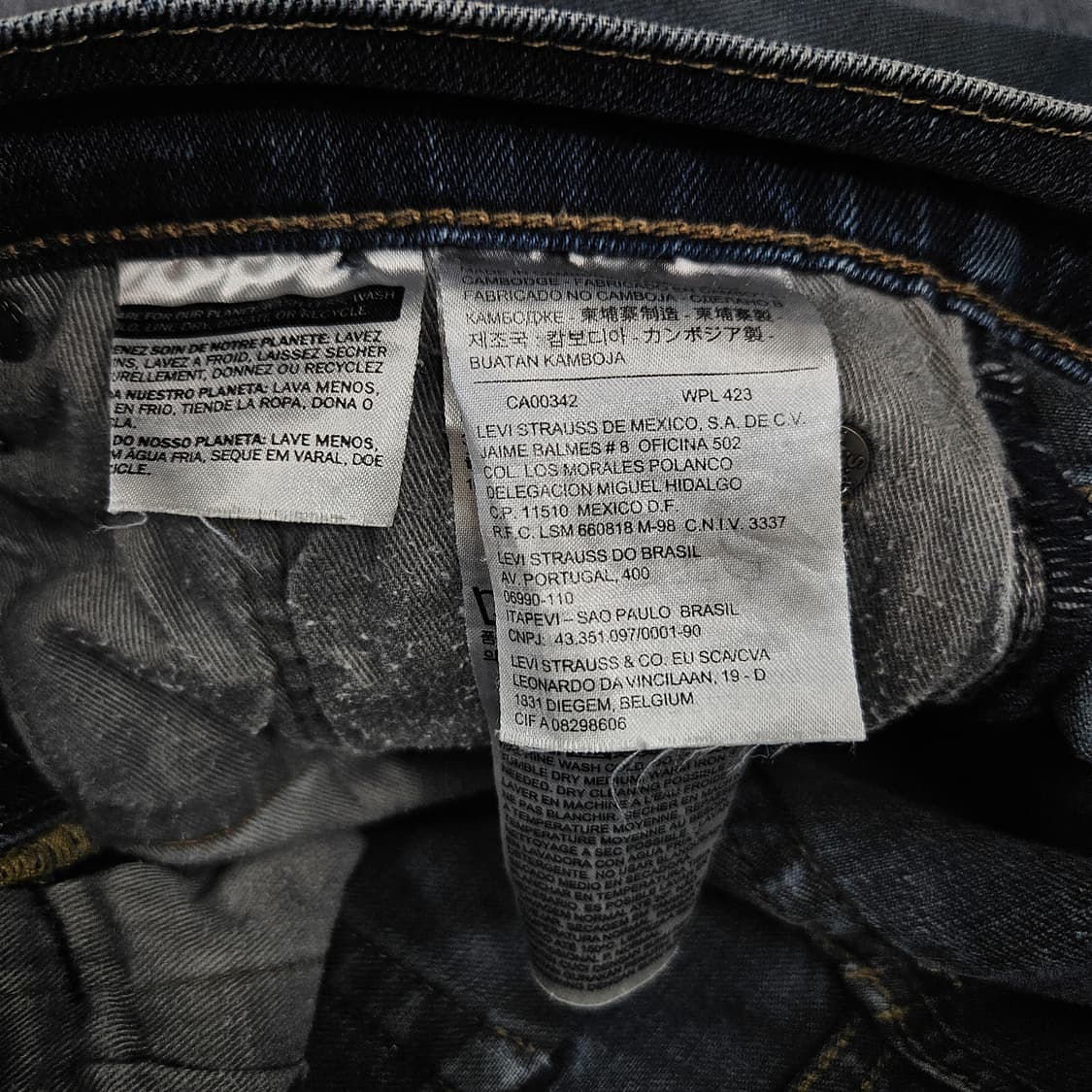 리바이스 511 W28 L34 레드탭 중청 데님 팬츠 상품이미지5