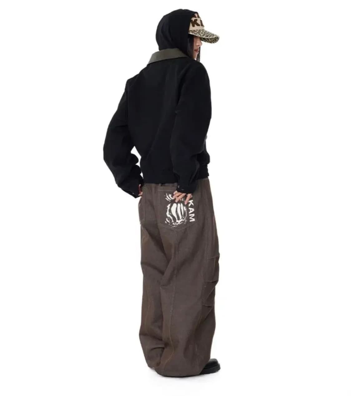 아캄 데님 턱 팬츠 브라운 상품이미지2