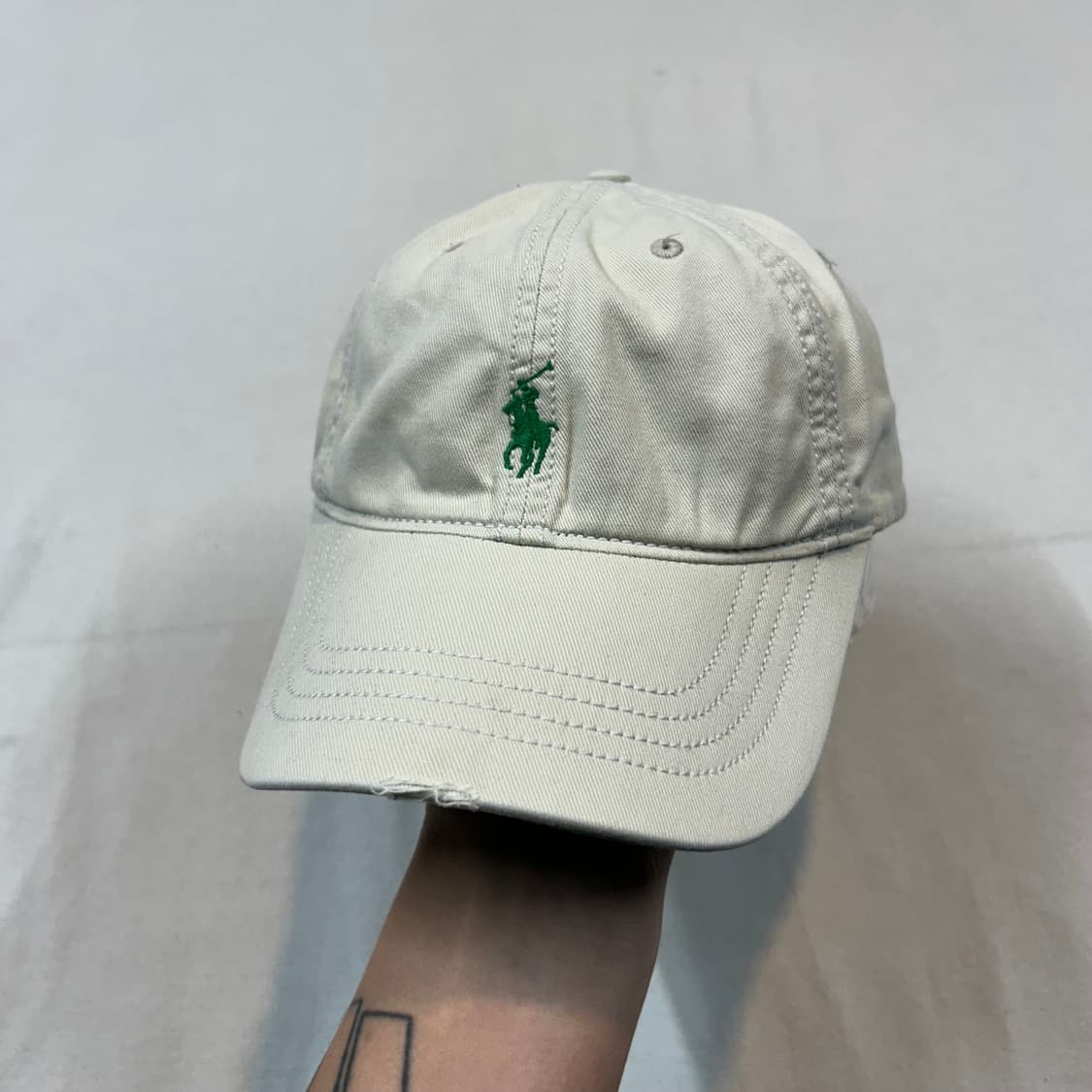 폴로 랄프로렌 베이지 볼캡 모자 가죽스트랩 정품 상품이미지1